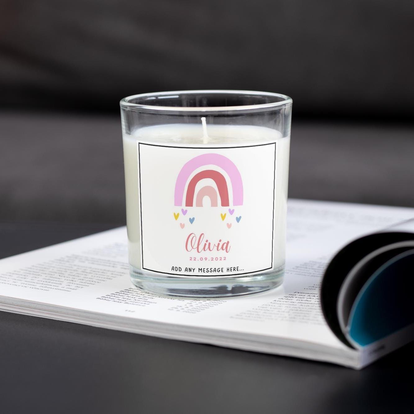 Baby Girl Name Date & Message Candle | Custom Girl Name Gift | Nursery Décor | Newborn Baby Girl Date | Baby Shower Gift | Personalised Baby Etsy