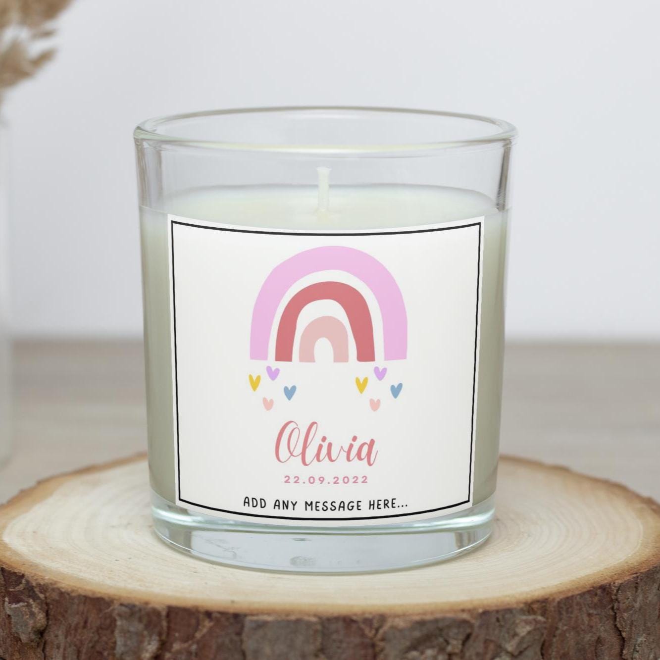 Baby Girl Name Date & Message Candle | Custom Girl Name Gift | Nursery Décor | Newborn Baby Girl Date | Baby Shower Gift | Personalised Baby Etsy