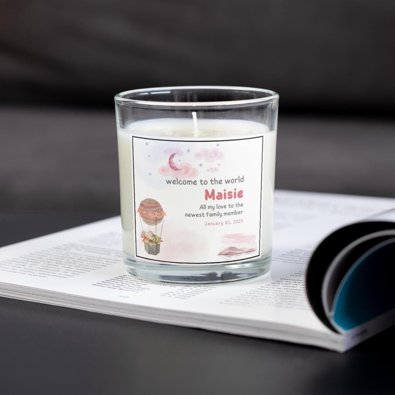 Welcome To The World Newborn Baby Girl Candle | Baby Girl Birth | New Parents | Personalised Nursery Décor | Newborn Baby Keepsake Candle Etsy