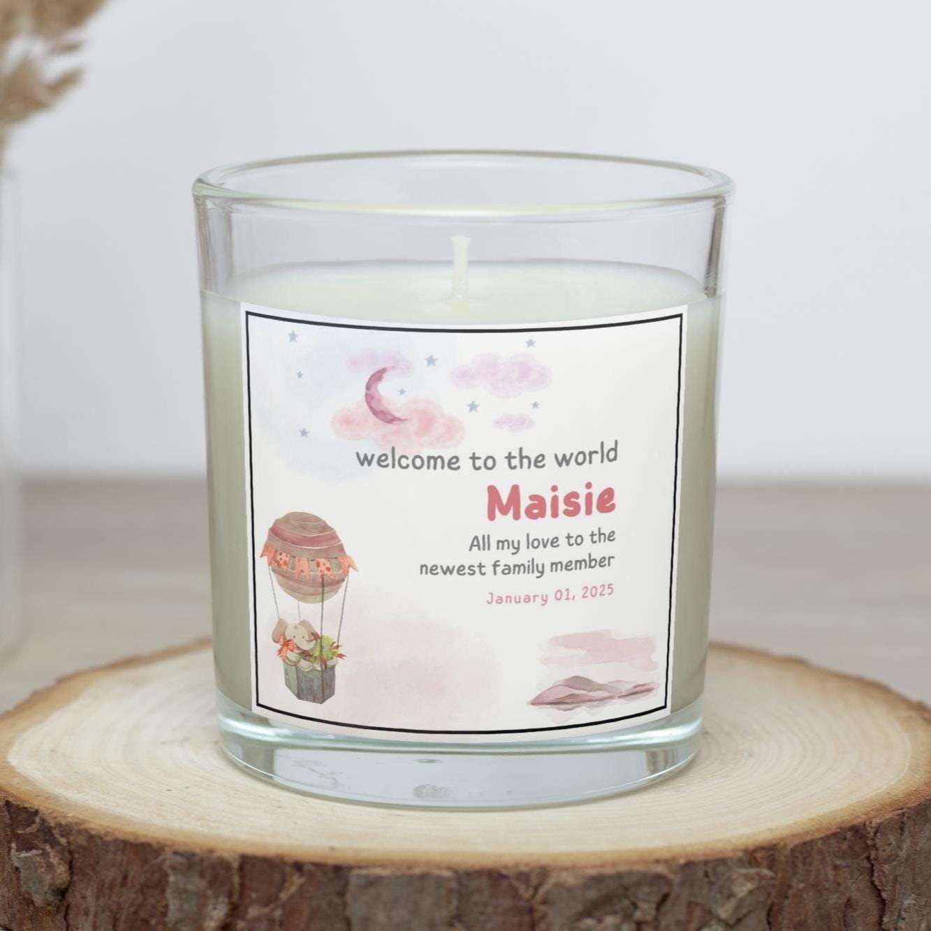 Welcome To The World Newborn Baby Girl Candle | Baby Girl Birth | New Parents | Personalised Nursery Décor | Newborn Baby Keepsake Candle Etsy
