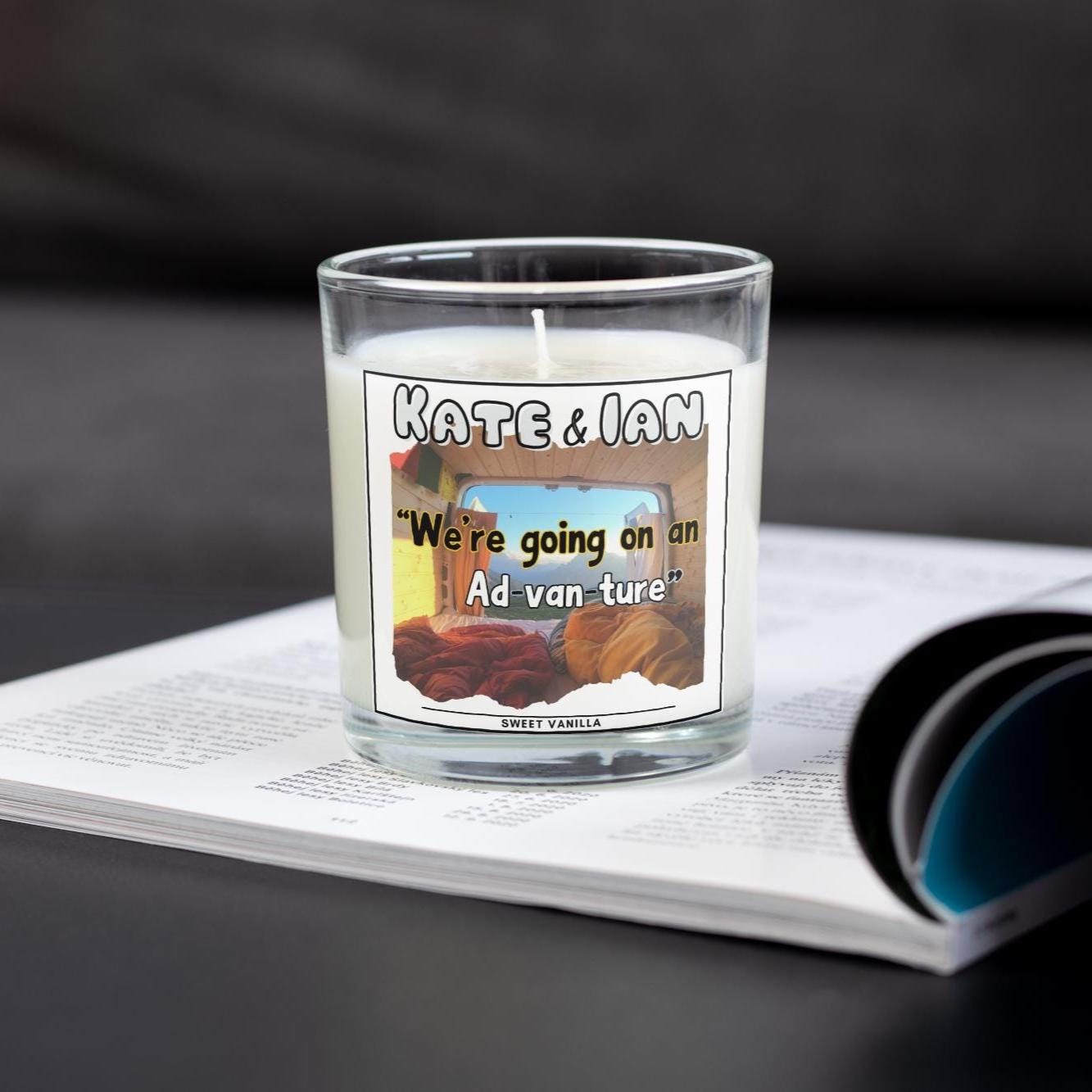 Advanture Personalised Candle | Vanlife Candle | Travel Gift | Motorhome Adventure | Campervan Road Trip | Personalised Message Candle Gift Etsy