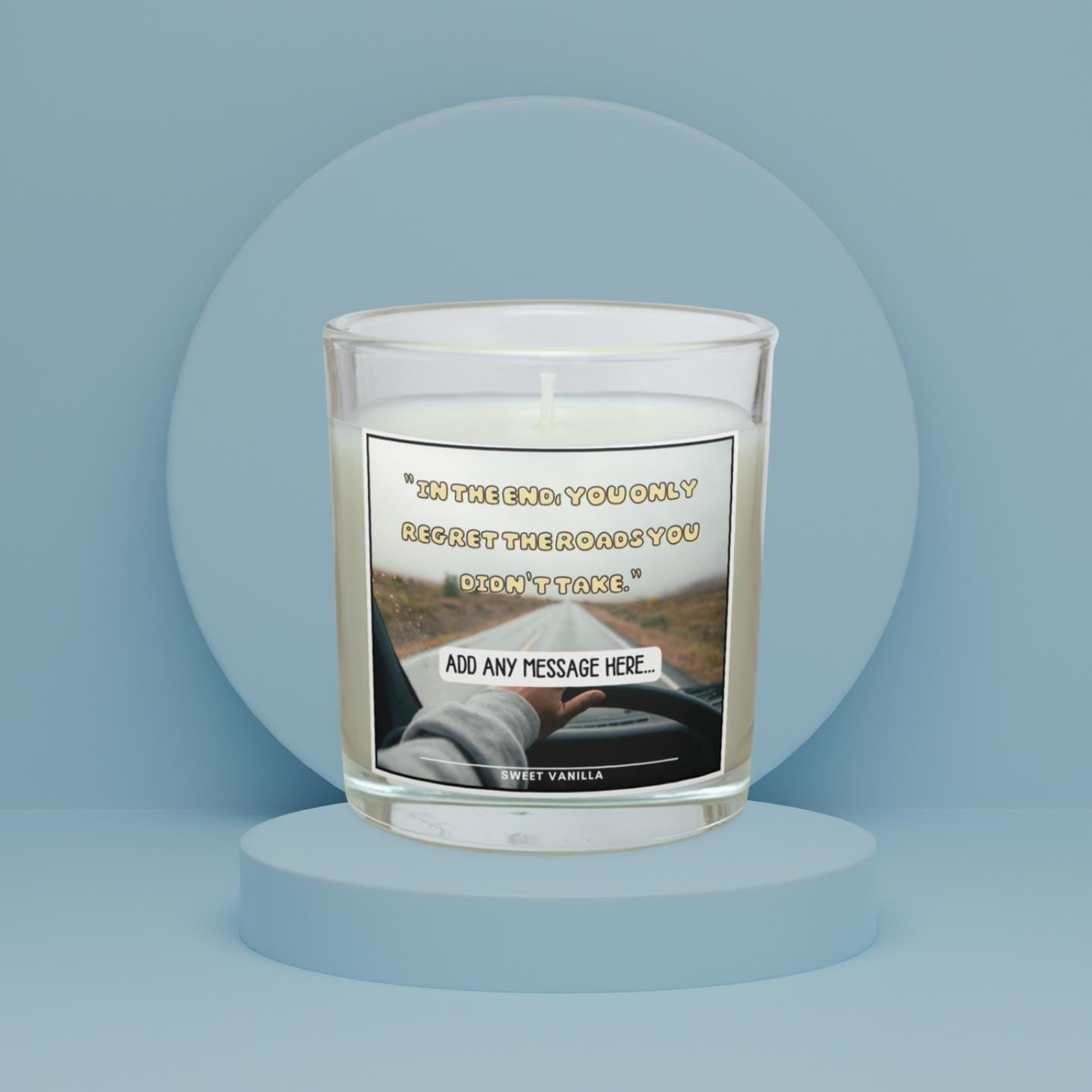 Roads You Didnt Take Personalised Candle | Vanlife Decor | Campervan Quote | Motorhome Quote | Vanlife Accessories | Personalised Message Etsy