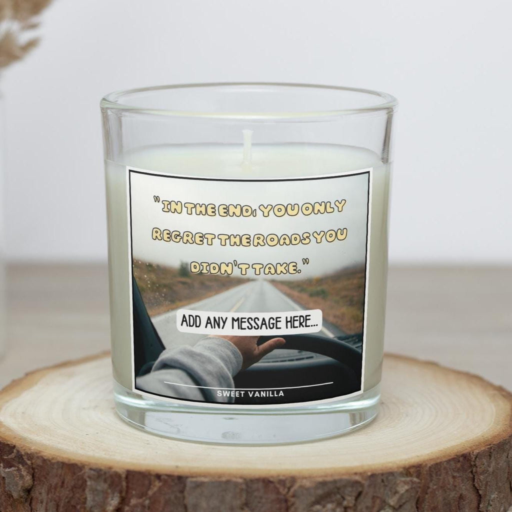 Roads You Didnt Take Personalised Candle | Vanlife Decor | Campervan Quote | Motorhome Quote | Vanlife Accessories | Personalised Message Etsy