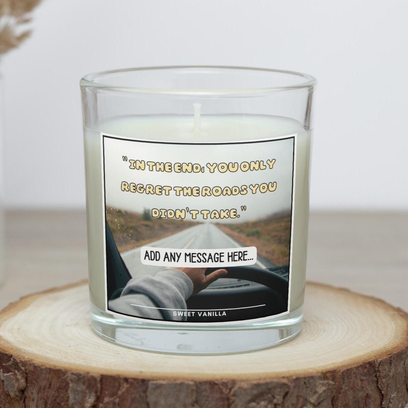 Roads You Didnt Take Personalised Candle | Vanlife Decor | Campervan Quote | Motorhome Quote | Vanlife Accessories | Personalised Message Etsy