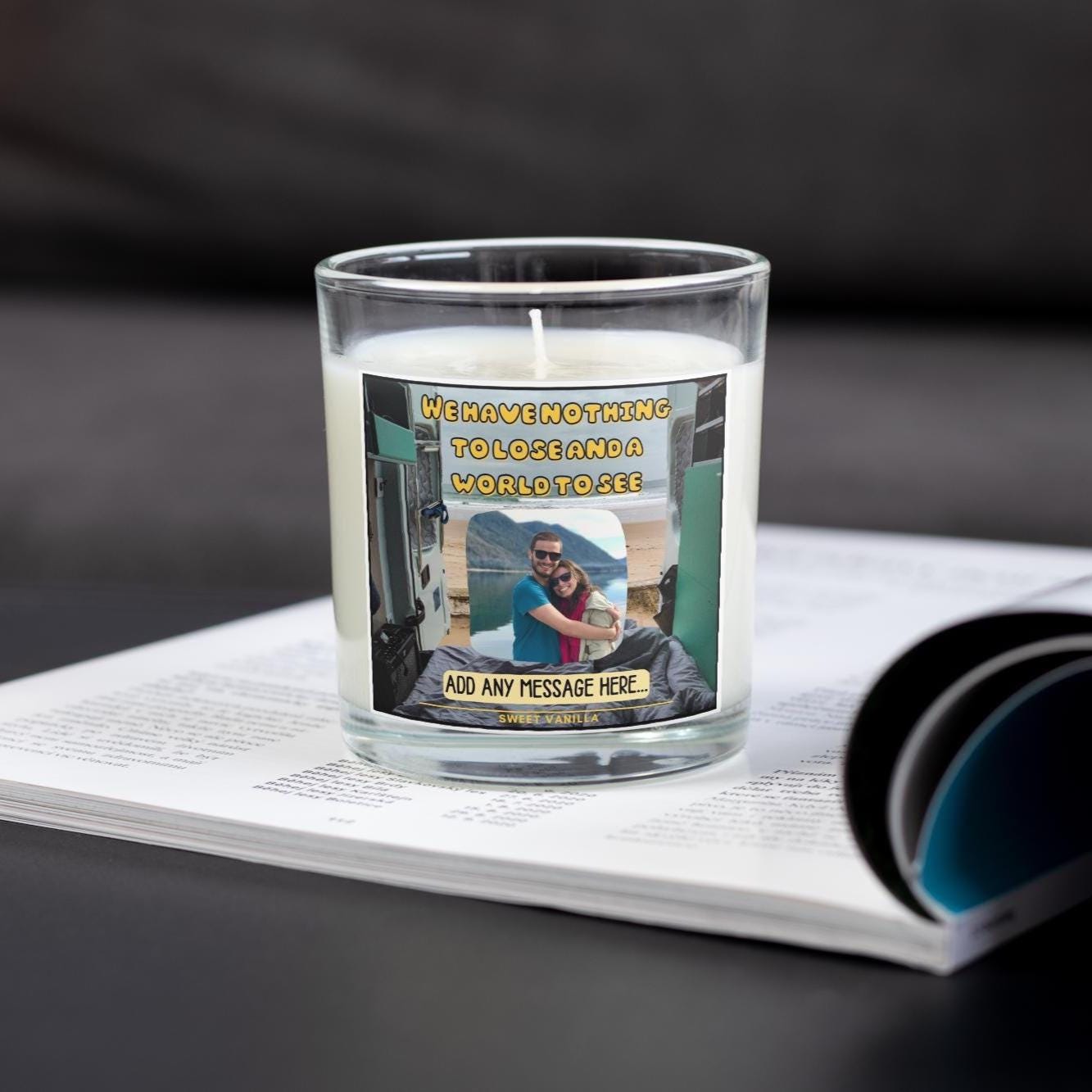 Nothing to lose Vanlife Photo Personalised Candle | Motorhome Decor | Vanlife Gifts | Campervan Life | Motorhome Decoration | Photo Gift Etsy