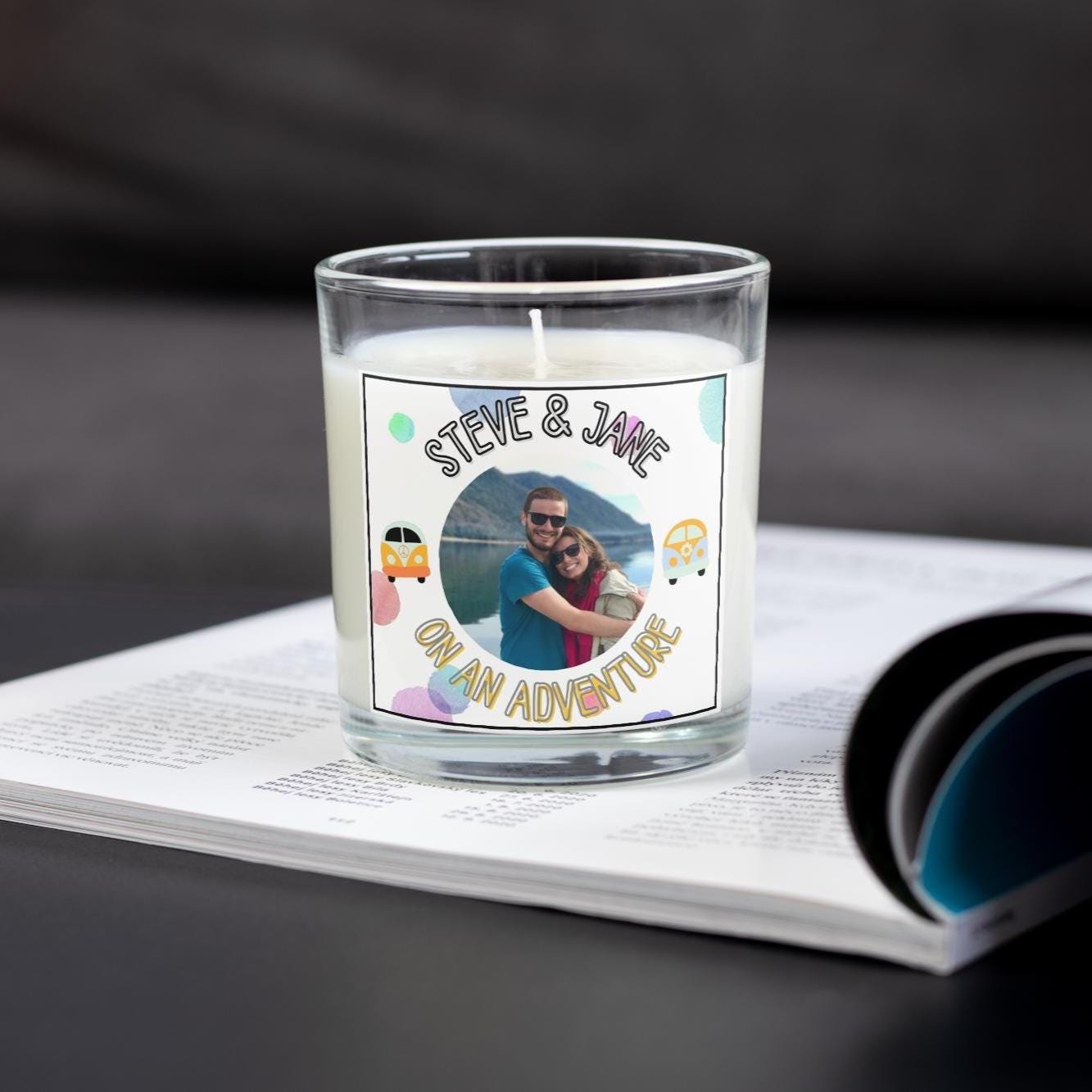 On An Adventure Motorhome Personalised Photo Candle | Vanlife Gift | Campervan Decor | Motorhome Gift | Vanlife Essentials | Van Decoration Etsy