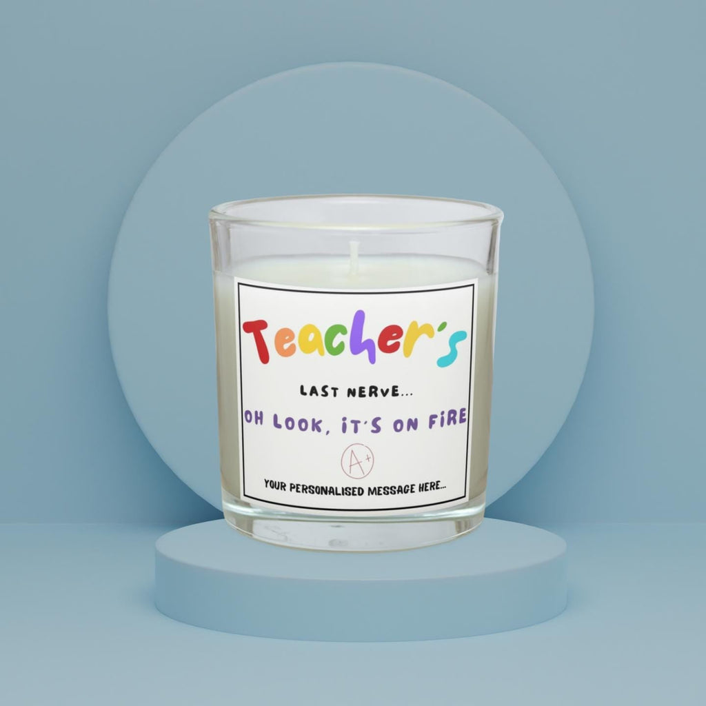 Teacher's Last Nerve Funny Personalised Candle | Funny Gift for Teacher | Funny Teacher Gift | Gift for Teacher | Best Teacher Gift Candle Etsy