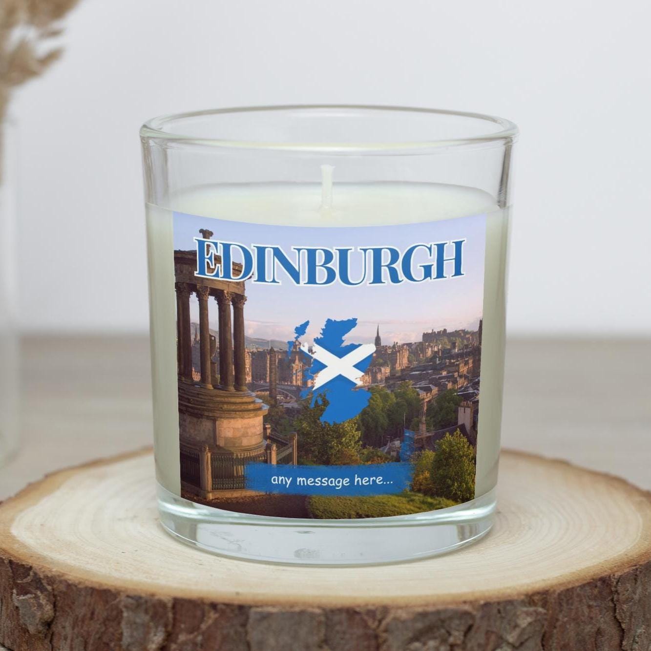 Edinburgh Personalised Candle | Edinburgh City Gift | Edinburgh home Decor | Scotland Message | Scottish Gift | Edinburgh Travel Candle Gift Etsy