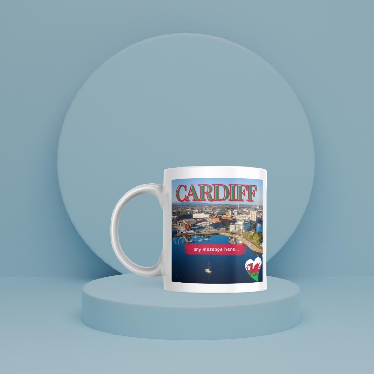 Personalised Cardiff Mug | Welsh Gift | Custom Message | Cardiff City Souvenir Gift | Welsh Dragon Gift | Novelty Mug | Welsh Mug | Cardiff Etsy