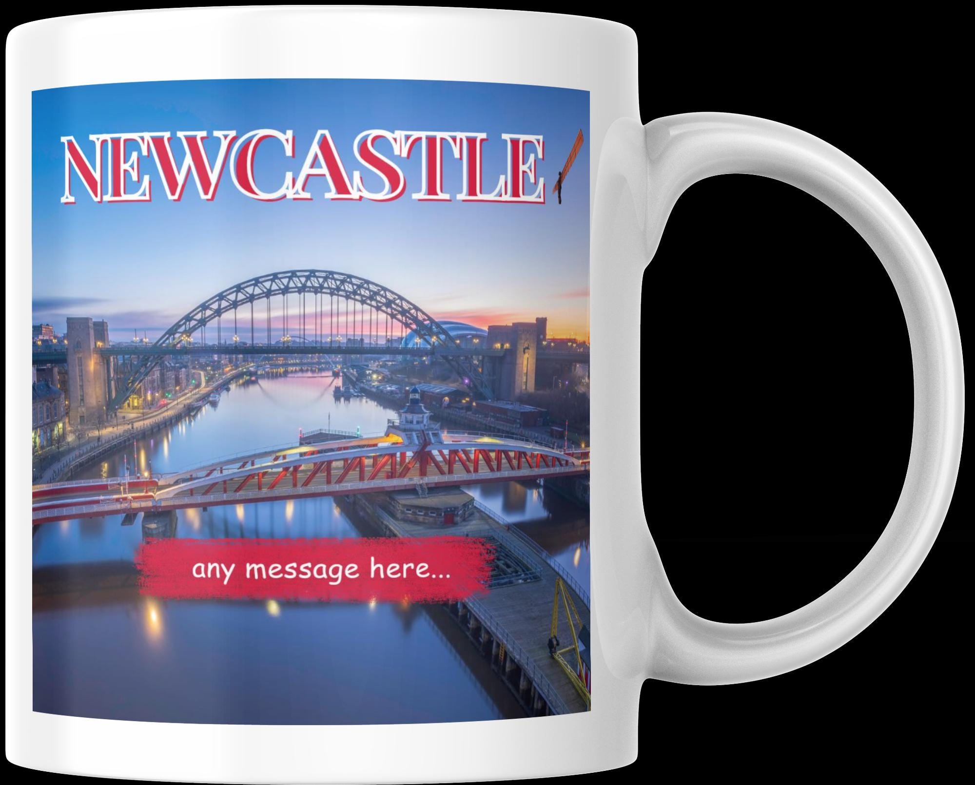 Personalised Newcastle Mug | Tyne Bridge | Custom Message | Geordie Souvenir Gift | Northern Pride | Personalised Mug | Novelty Gift Etsy