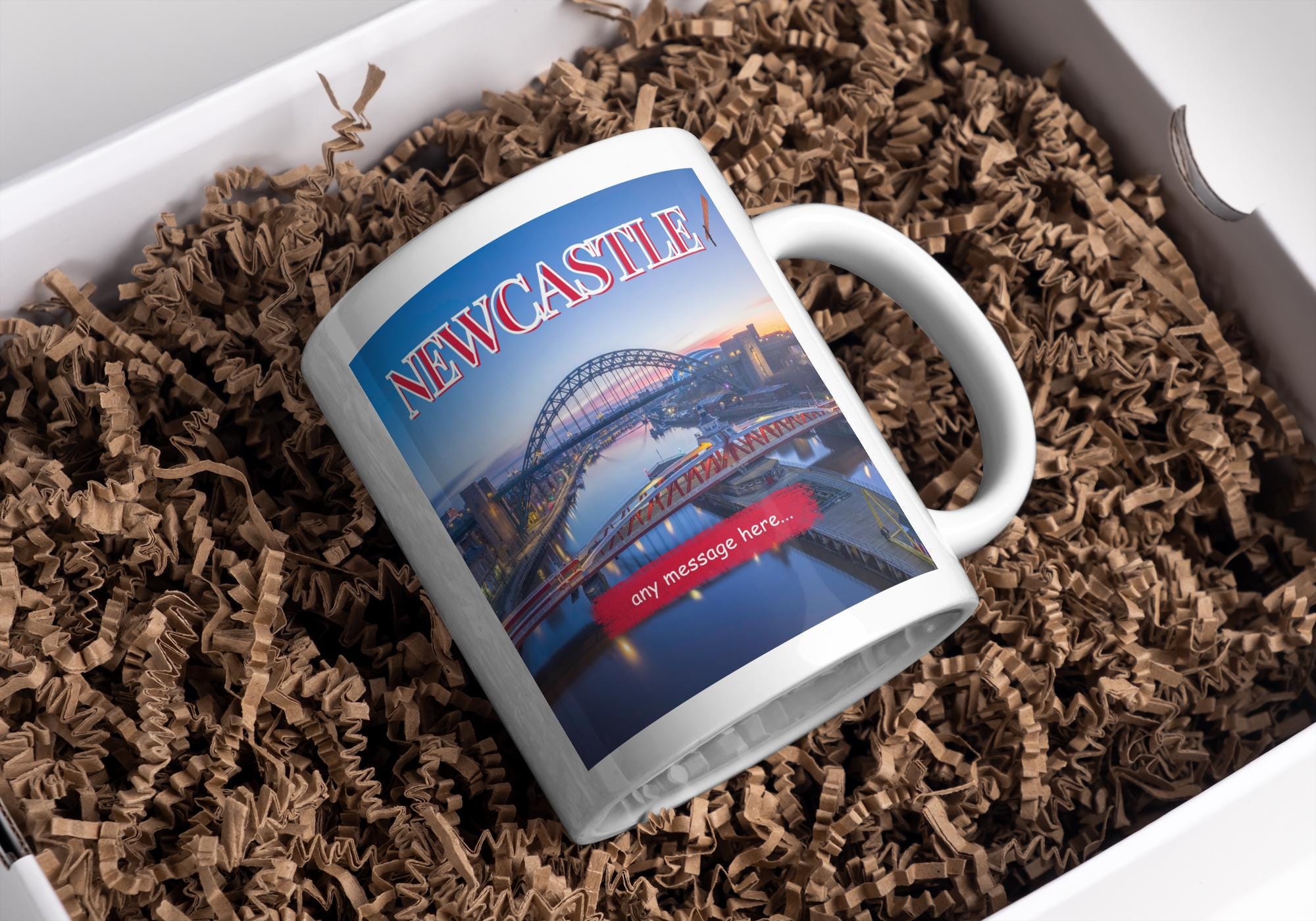 Personalised Newcastle Mug | Tyne Bridge | Custom Message | Geordie Souvenir Gift | Northern Pride | Personalised Mug | Novelty Gift Etsy