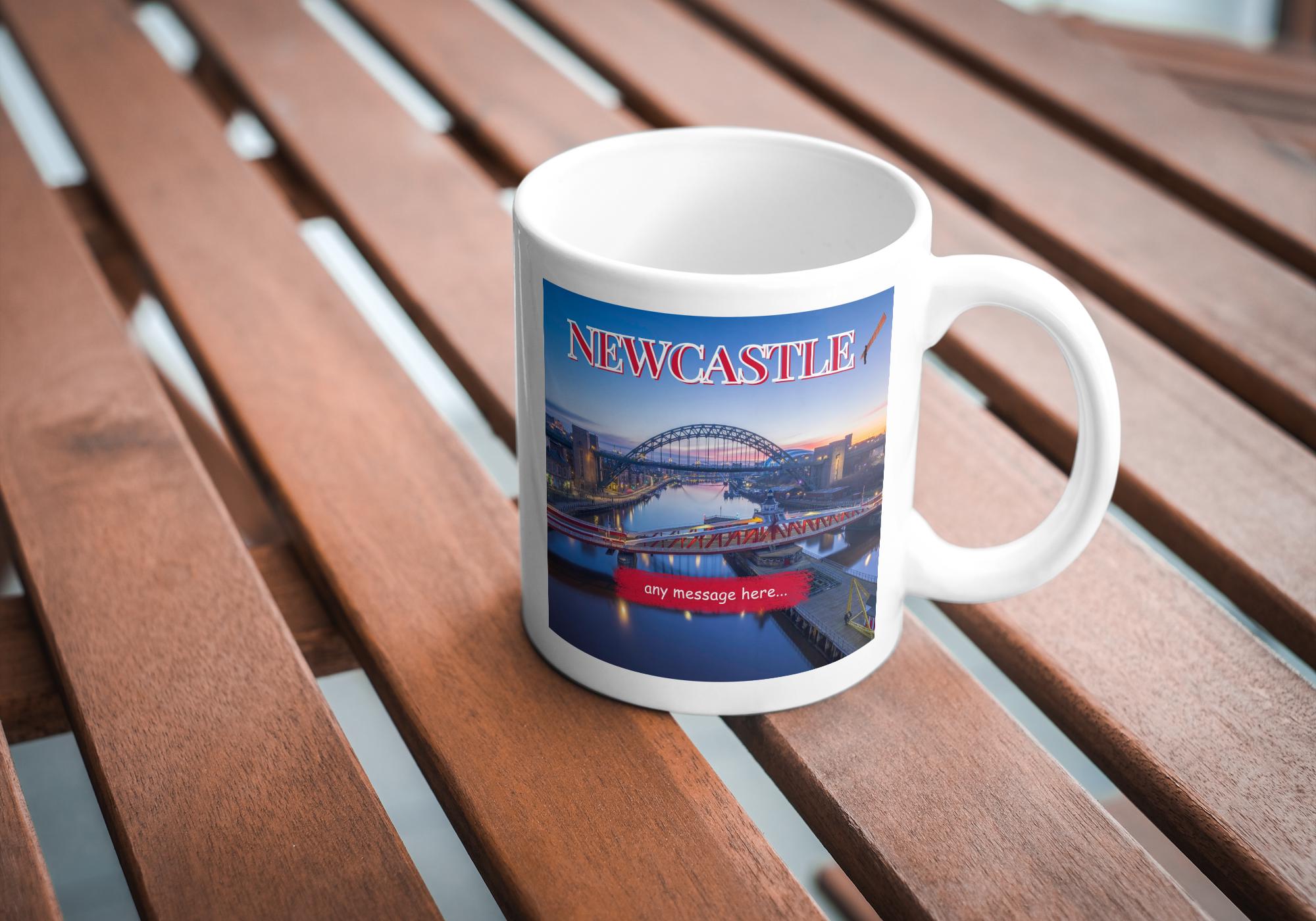 Personalised Newcastle Mug | Tyne Bridge | Custom Message | Geordie Souvenir Gift | Northern Pride | Personalised Mug | Novelty Gift Etsy