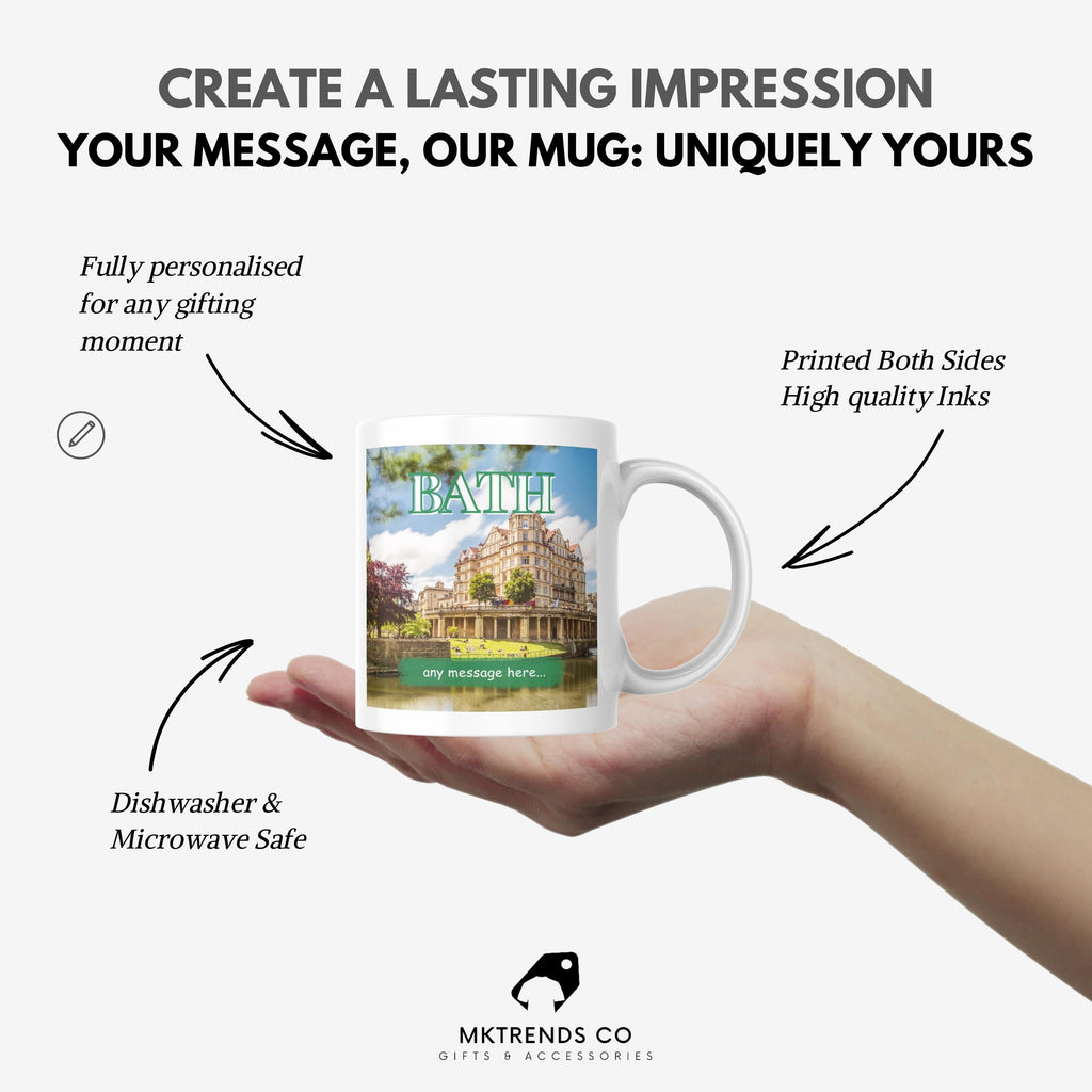 Personalised Bath Mug | Bath City | Custom Message | UK Heritage Souvenir | Elegant Travel Keepsake | Bath Keepsake | Novelty Mug | Gift Etsy