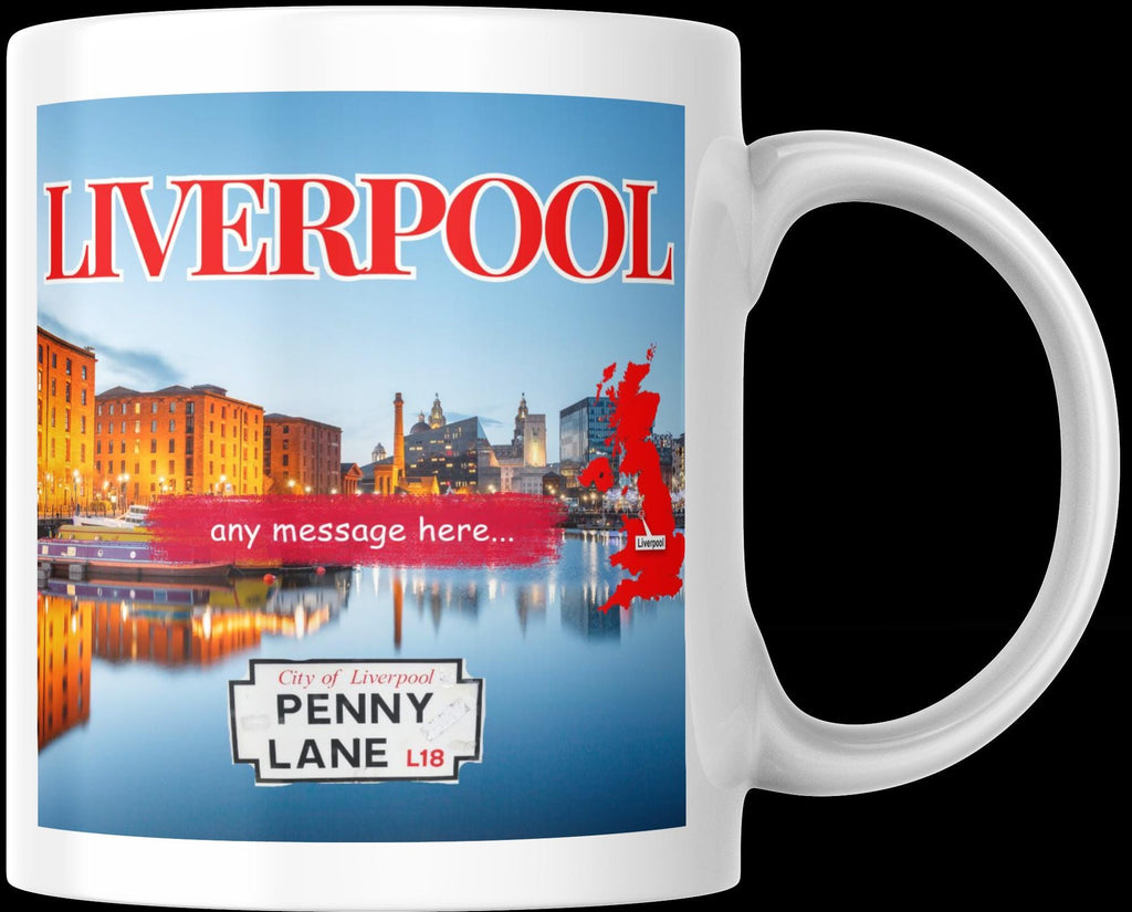 Personalised Liverpool Mug | Custom Message | Scouse Pride Gift | Liverpool | Novelty | Scouse | Coffee Cup | Gift For Scousers | Penny Lane Etsy