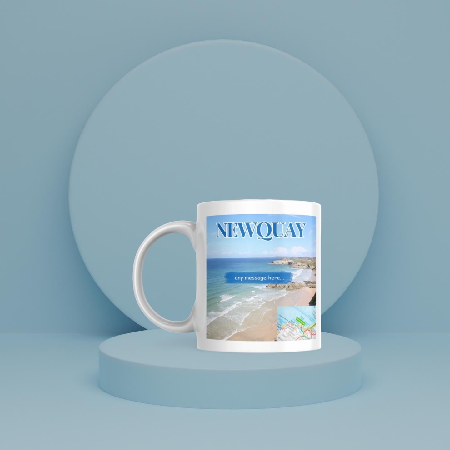 Personalised Newquay Mug | Custom Message | Cornwall Souvenir | Seaside Keepsake Novelty Mug | Place Name | Newquay | Personalised Gift Etsy