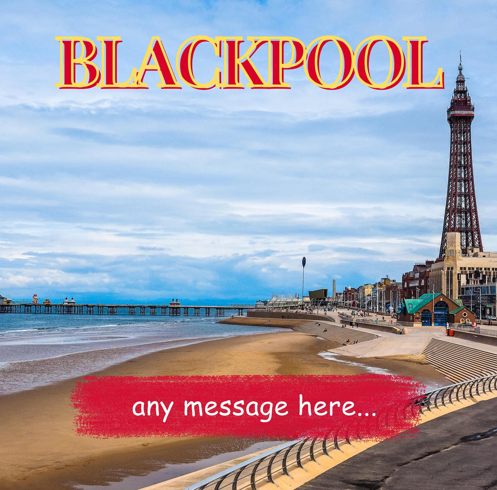 Personalised Blackpool Mug | Seaside Scene | Custom Message | Coastal Gift | Tower & Tram Design | Lancashire Souvenir | Blackpool Gift Etsy