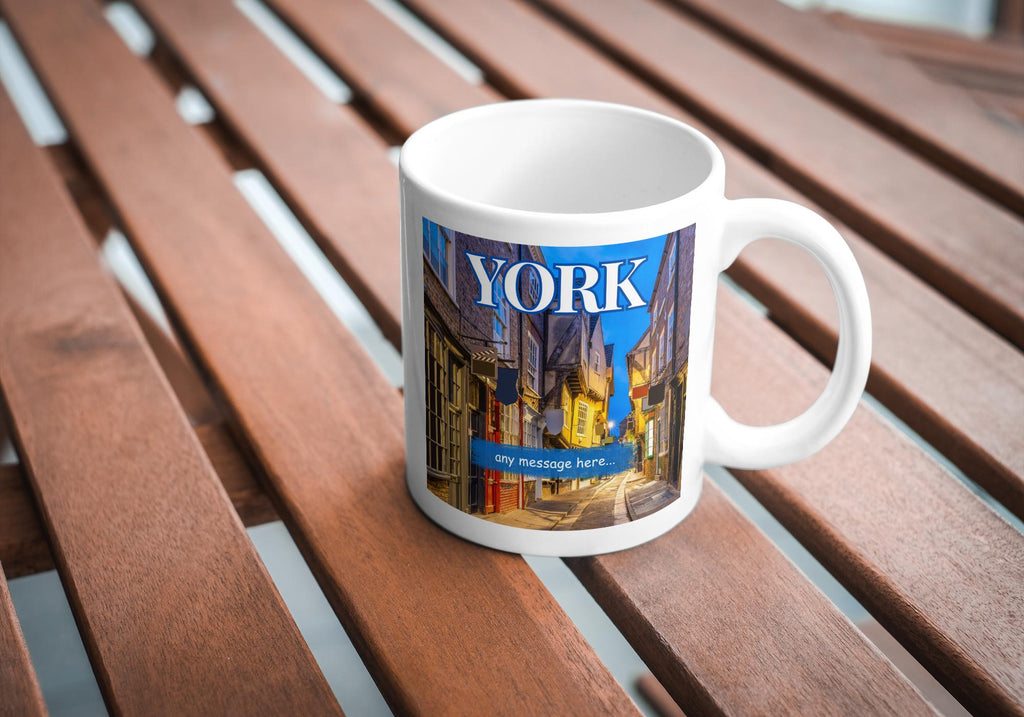 Personalised York Mug | Historic Street Scene | Custom Message | City Souvenir | Heritage Gift from Yorkshire | York Gift | Personalised Mug Etsy