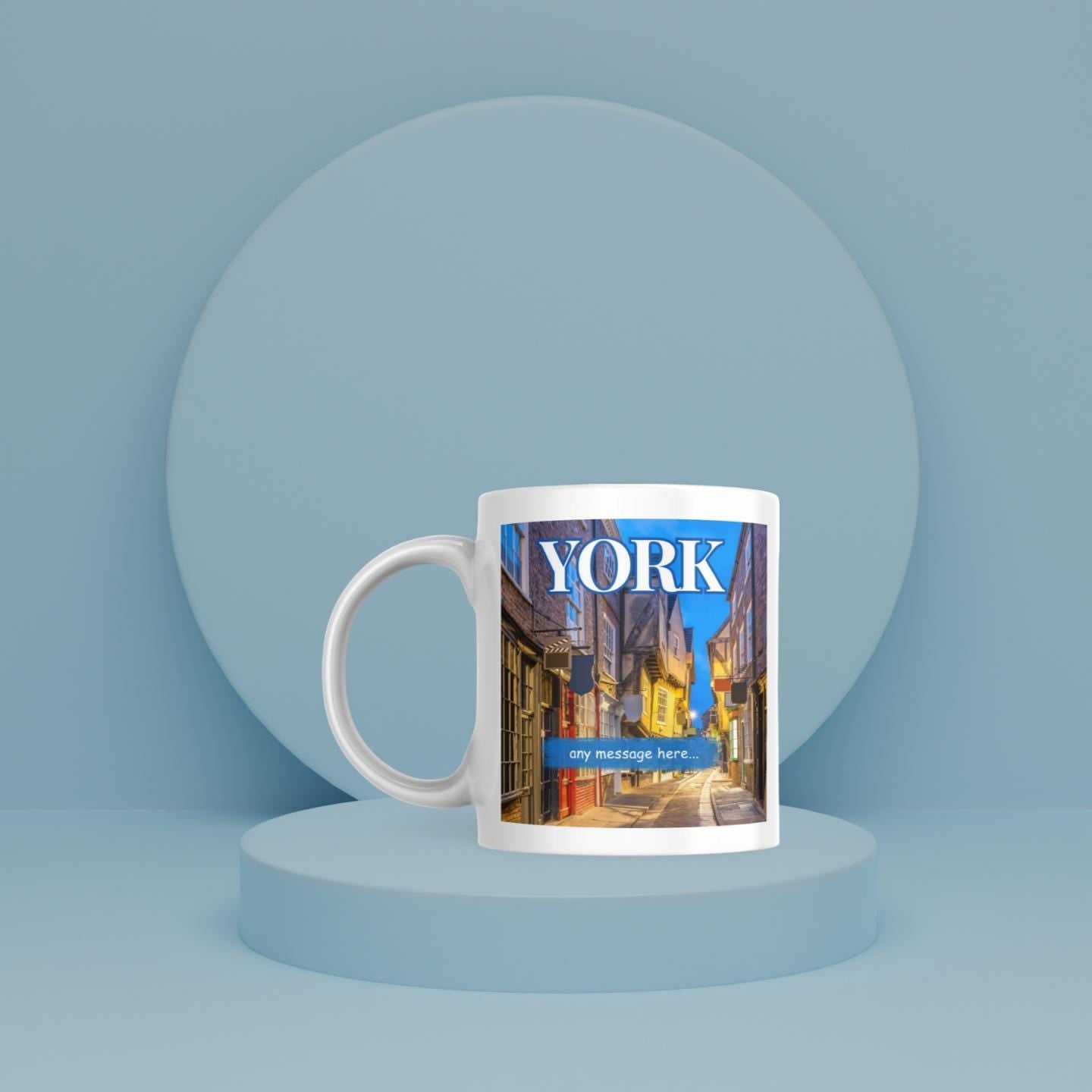 Personalised York Mug | Historic Street Scene | Custom Message | City Souvenir | Heritage Gift from Yorkshire | York Gift | Personalised Mug Etsy