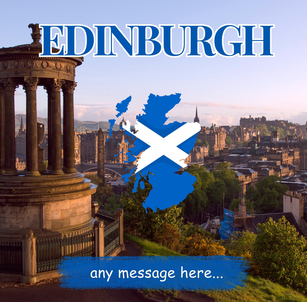 Personalised Edinburgh Mug | Scottish Skyline & Saltire | Custom Message | Scotland Souvenir Gift | Edinburgh Fest Gift | Novelty Mug Etsy