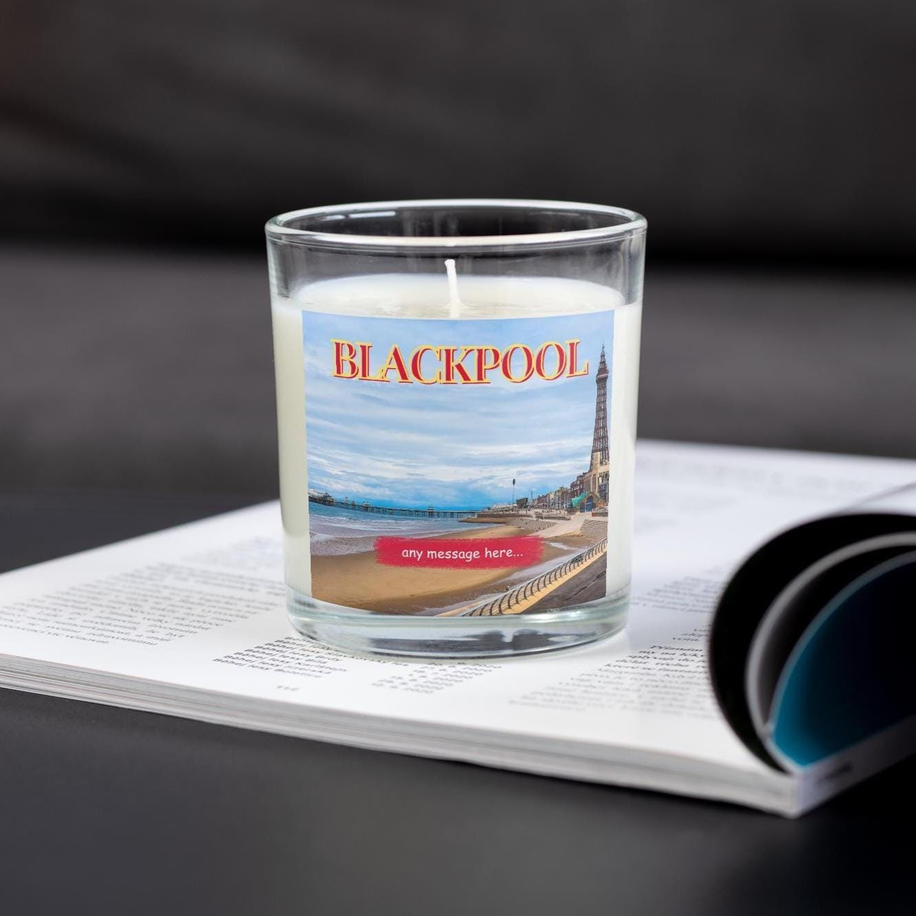 Blackpool Personalised Candle | Blackpool Gift | Blackpool Message Candle | Blackpool Holiday | Blackpool Tower | Central Pier | North Pier Etsy