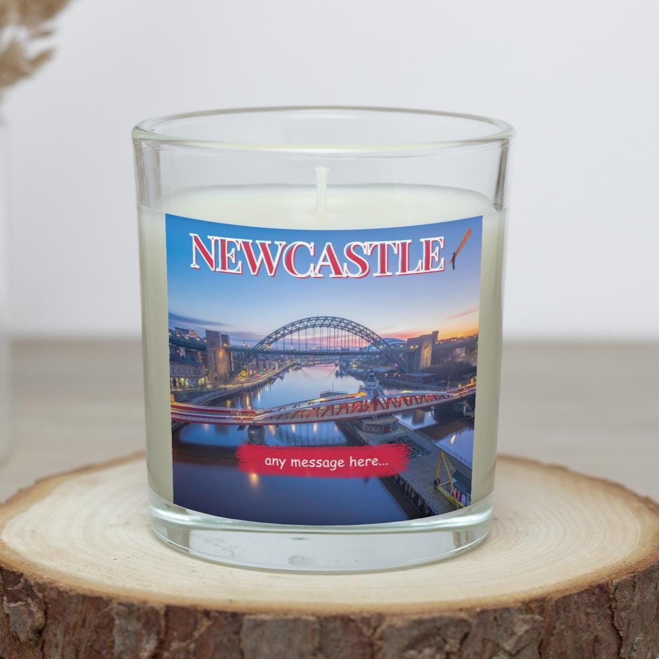 Newcastle Personalised Candle | Newcastle Gift | Newcastle Candle | Newcastle Home Decor | Newcastle Birthday Gift | Newcastle Any Message Etsy