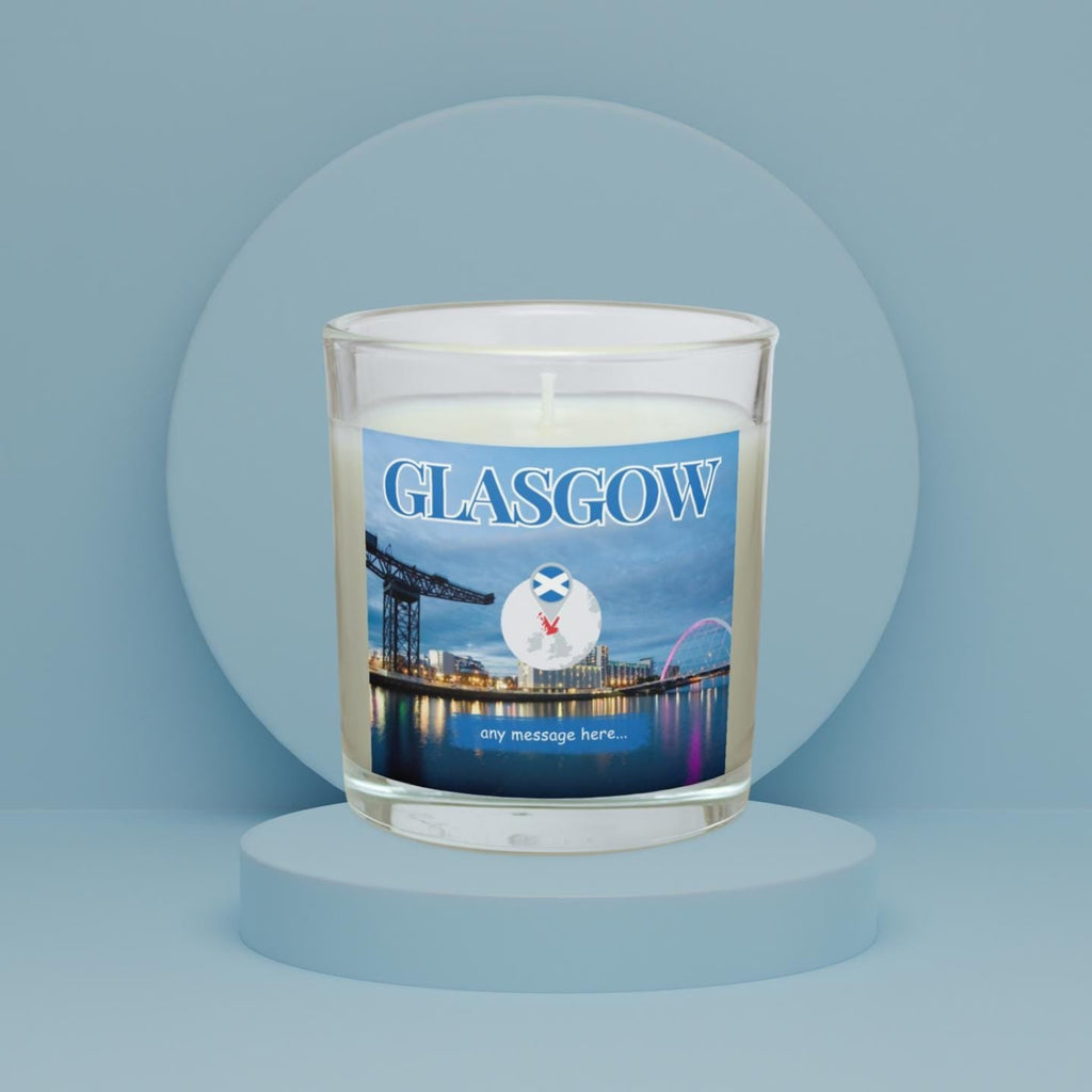 Glasgow Personalised Candle | Glasgow gift | Scotland Message | Scottish gift | Glasgow Home Decor | Glaswegian | Glasgow Travel Holiday Etsy