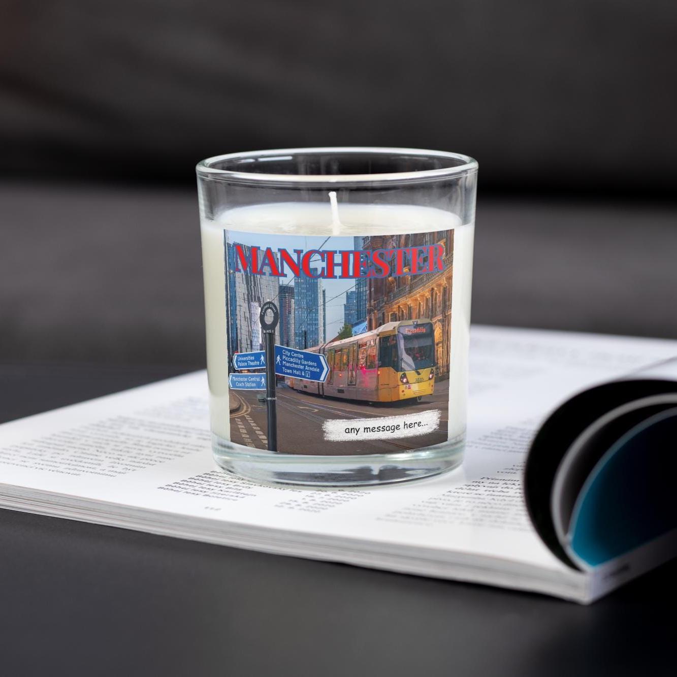 Manchester Personalised Candle | Manchester Gift | Manchester Home Decor | Manchester City Centre | Manchester Birthday | Manc Message Gift Etsy