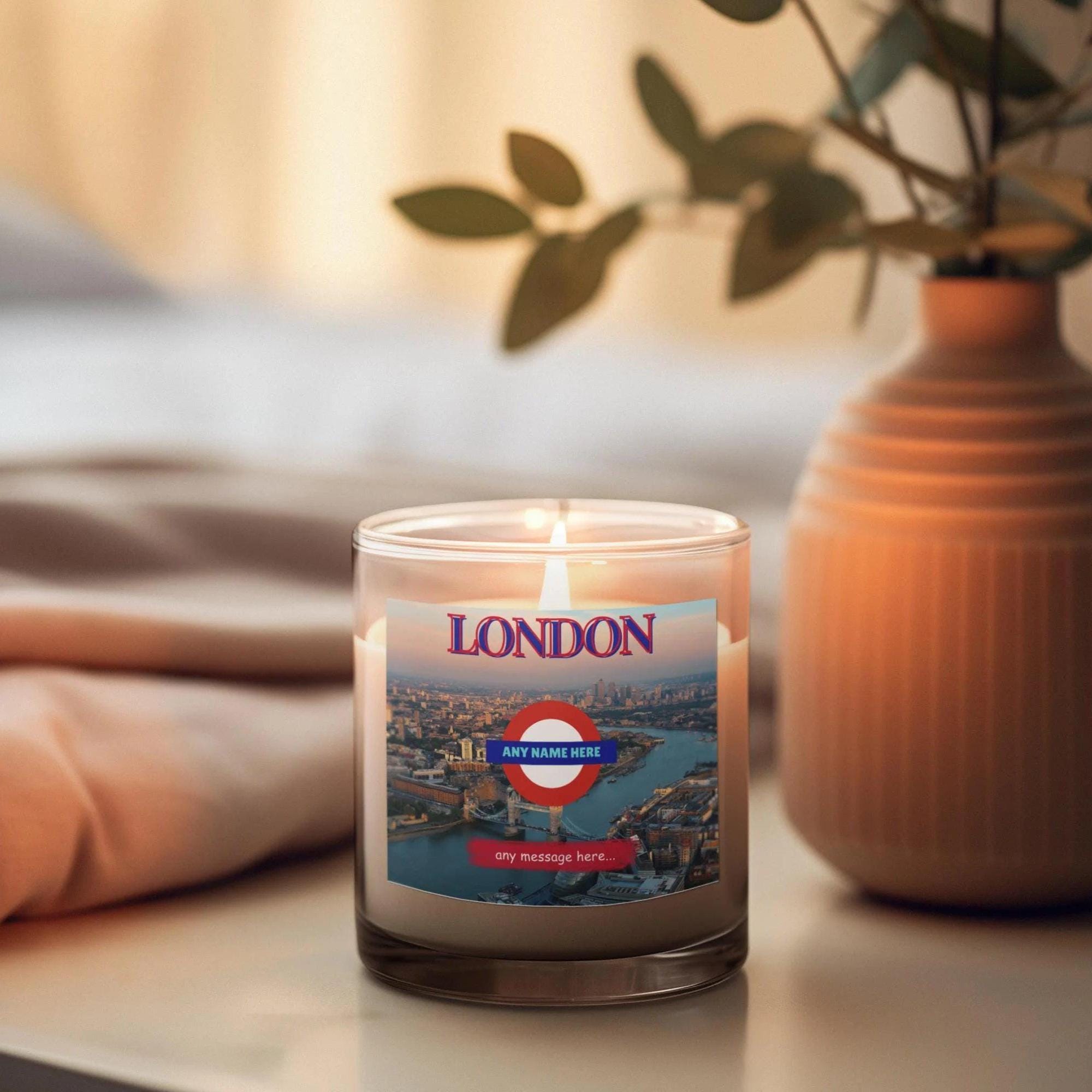 London Personalised Candle | London Gift | City of London Home Decor | Any Message London Gift | Personalised London City Scape Message Gift Etsy