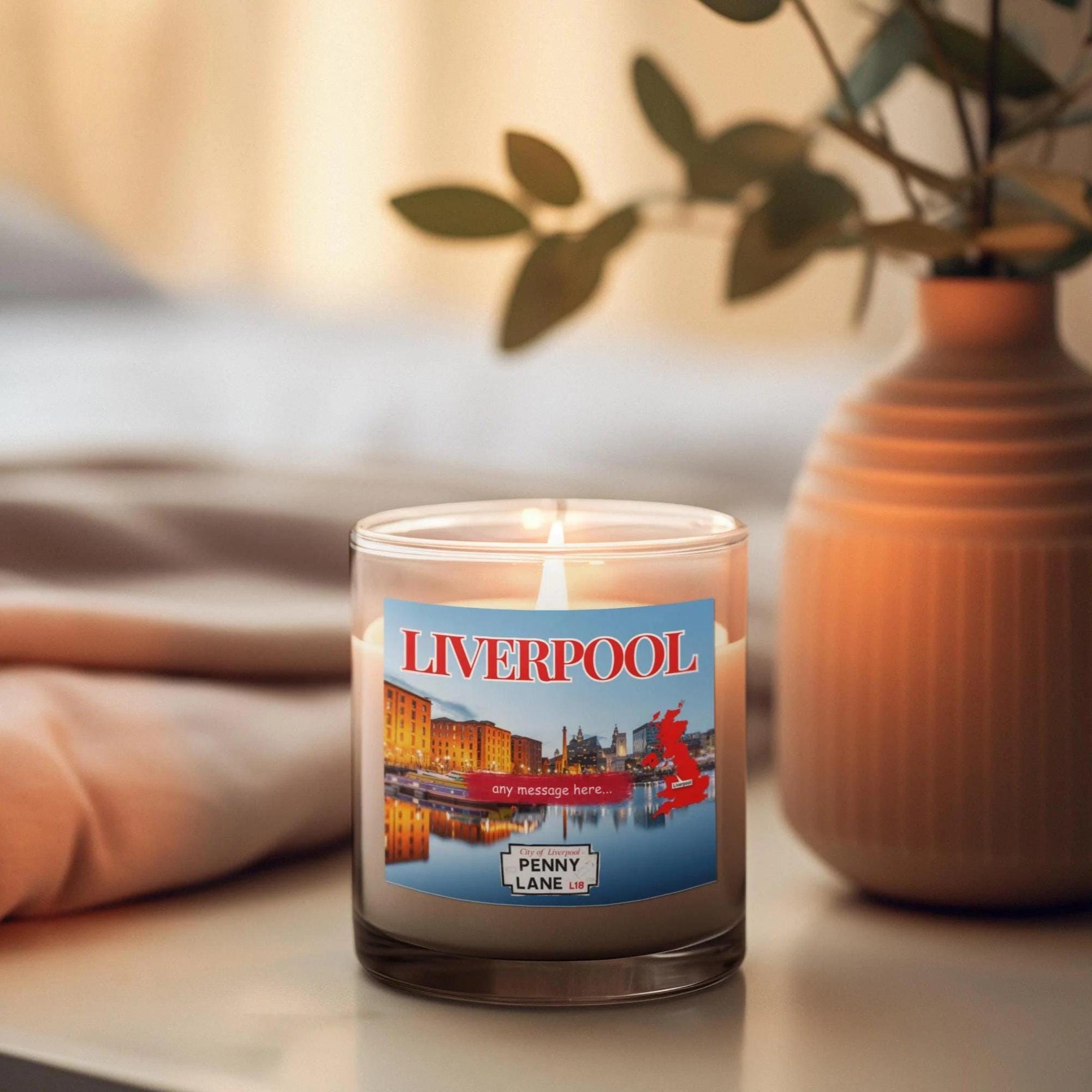 Liverpool Personalised Candle | City of Liverpool | Liverpool Gift | Home Decor | Liverpool Message Candle | Any Message | Scouser Gift Etsy