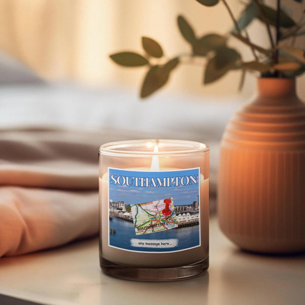 Southampton Personalised Candle | Southampton Travel Gift | Southampton Holiday Souvenir | Southampton Message Candle | Coastal Candle Gift Etsy