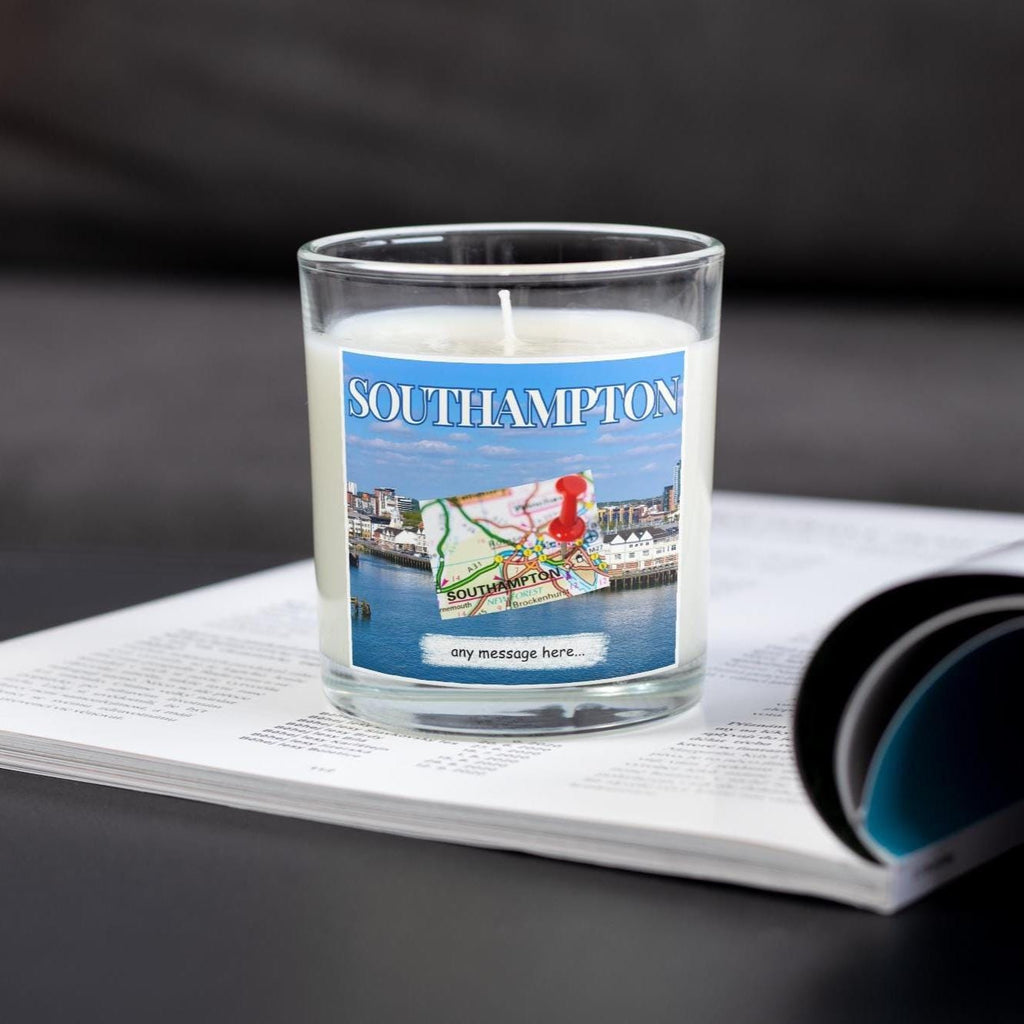 Southampton Personalised Candle | Southampton Travel Gift | Southampton Holiday Souvenir | Southampton Message Candle | Coastal Candle Gift Etsy