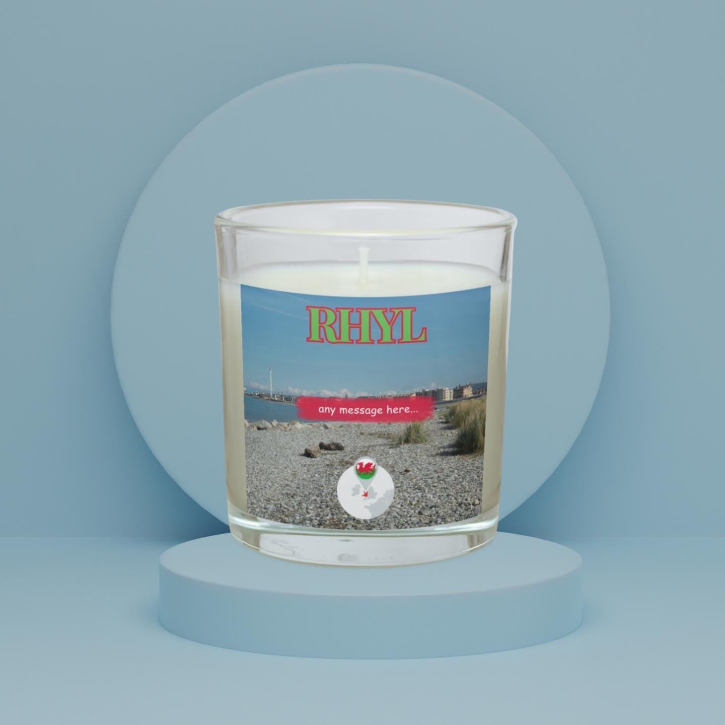 Rhyl Personalised Candle | Rhyl Gift | Rhyl Holiday Gift | North Wales | Rhyl Candle Gift | Rhyl North Wales Personalised Message | Rhyl Etsy