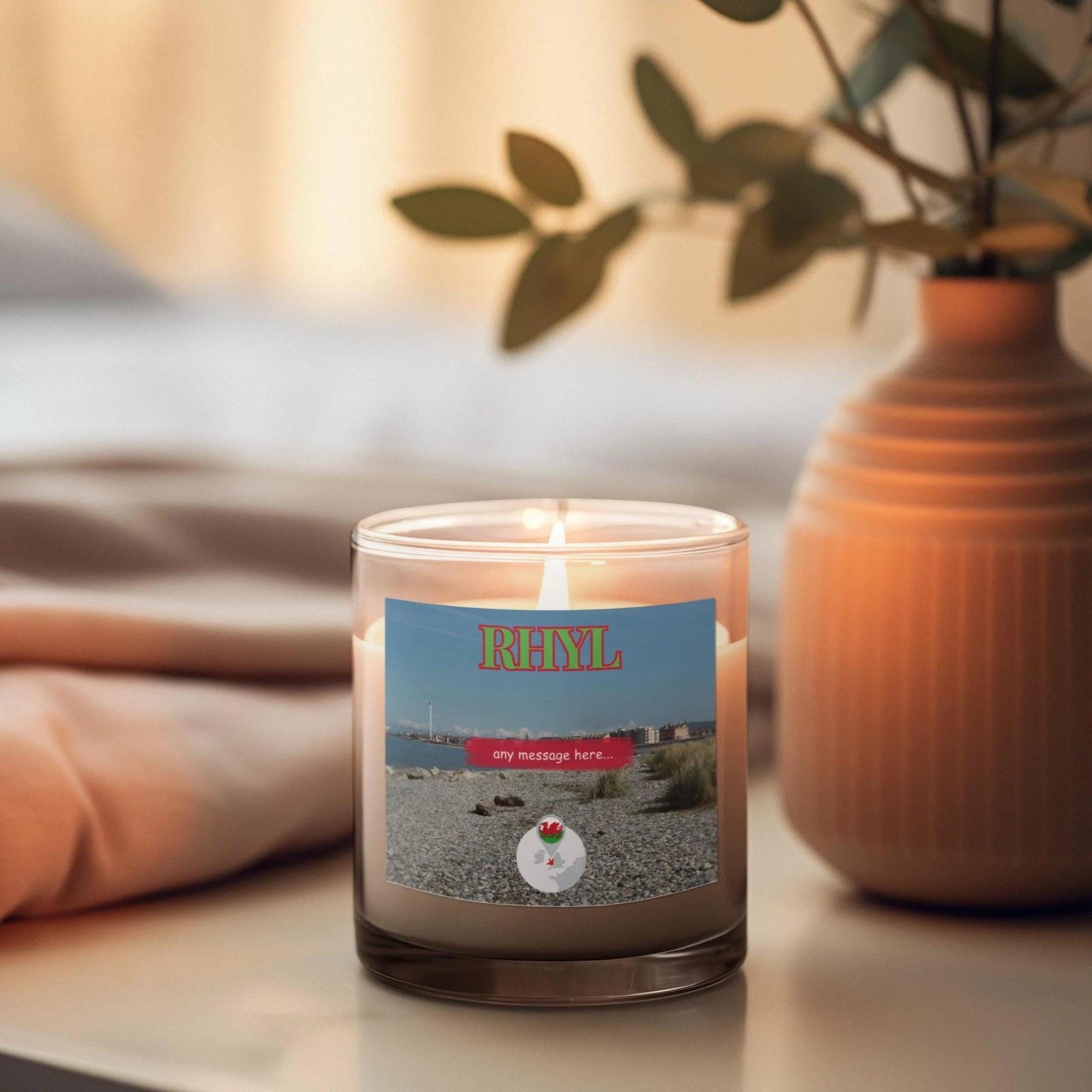 Rhyl Personalised Candle | Rhyl Gift | Rhyl Holiday Gift | North Wales | Rhyl Candle Gift | Rhyl North Wales Personalised Message | Rhyl Etsy
