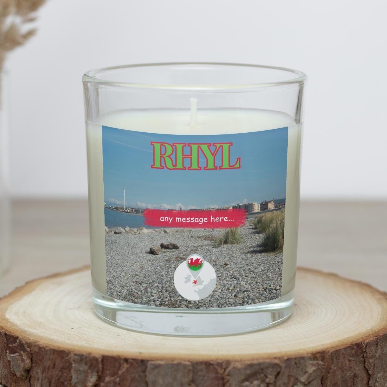 Rhyl Personalised Candle | Rhyl Gift | Rhyl Holiday Gift | North Wales | Rhyl Candle Gift | Rhyl North Wales Personalised Message | Rhyl Etsy