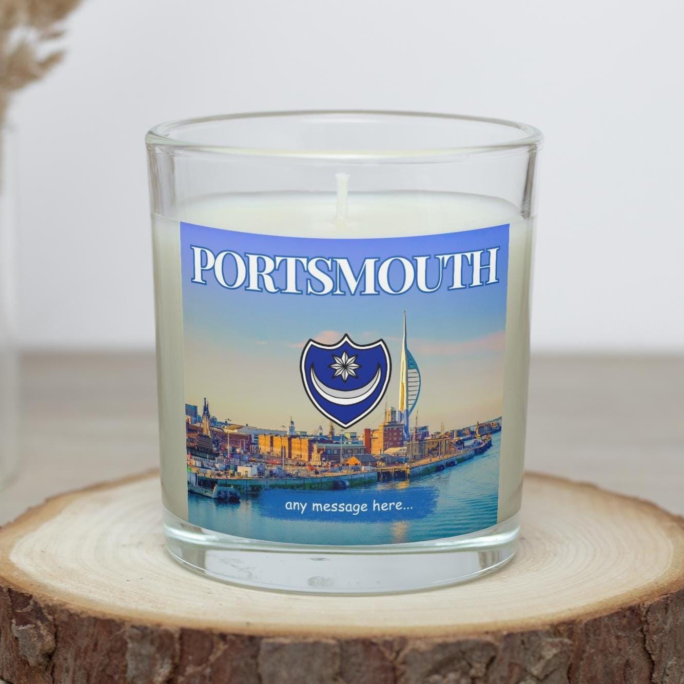 Portsmouth Personalised Candle | Portsmouth Gift | Portsmouth Home Decor | Portsmouth Message Candle Gift | Portsmouth Travel Candle Gift Etsy