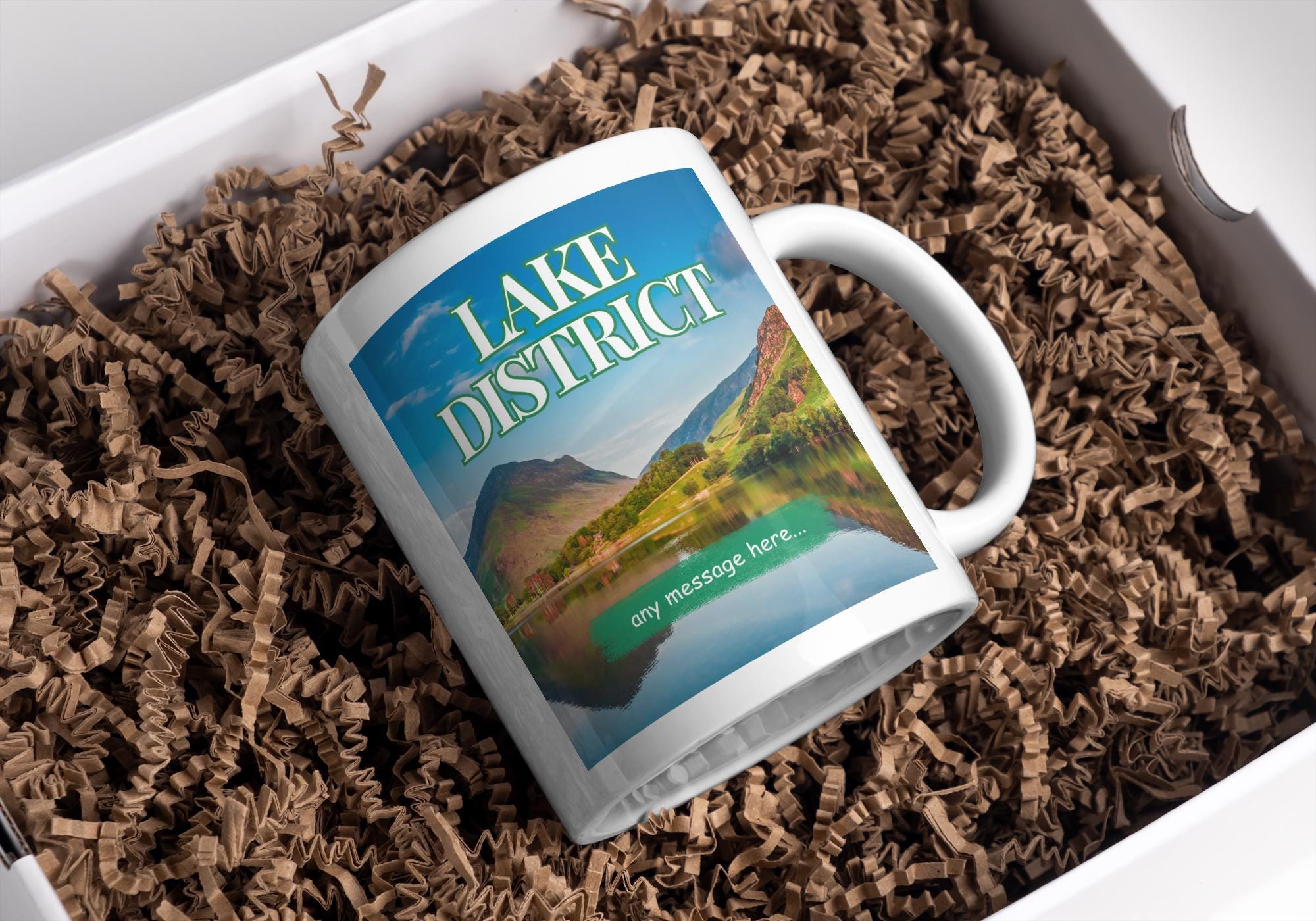 Lake District Personalised Mug | Scenic UK Landscape Gift | Custom Message Mug | Nature Lover Present | Cumbria Souvenir | Novelty Mug | DIY Etsy