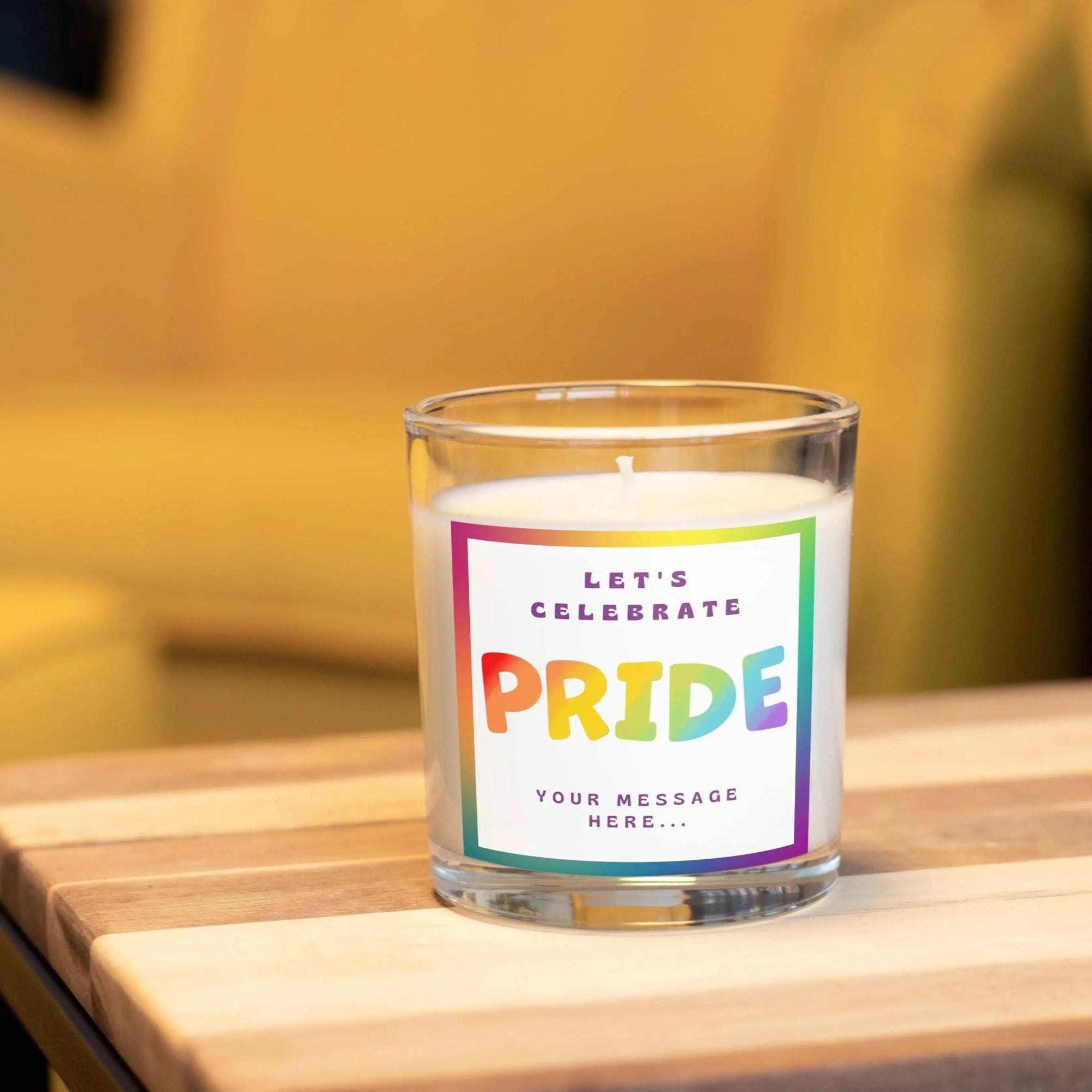 Let's Celebrate Pride Personalised Candle | LGBTQ Gifts | Gay Pride Gift | Gift for Gay Pride | Personalised Gay Message Gift | Lesbian Gift Etsy