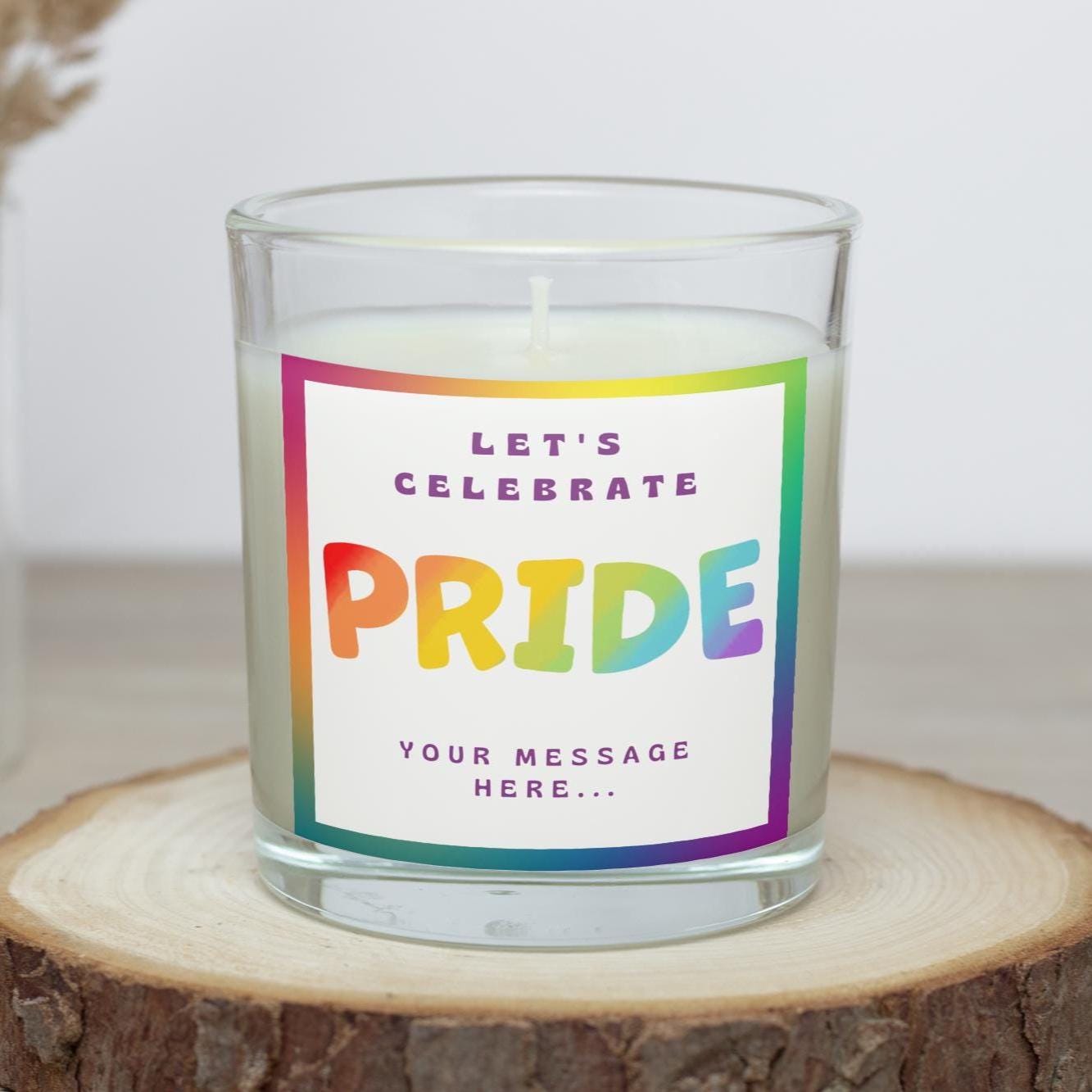 Let's Celebrate Pride Personalised Candle | LGBTQ Gifts | Gay Pride Gift | Gift for Gay Pride | Personalised Gay Message Gift | Lesbian Gift Etsy