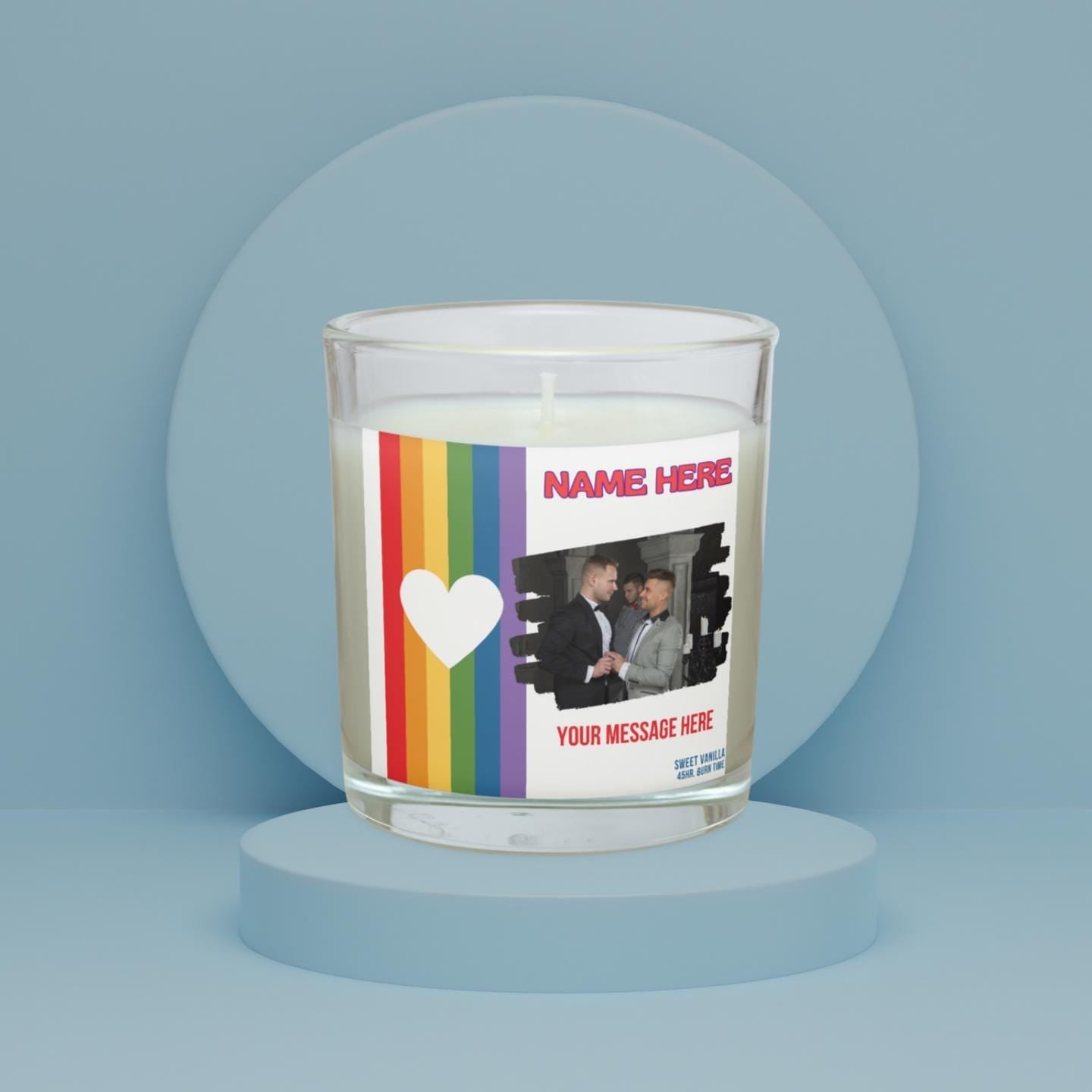 Gay Photo Upload Personalised Candle | LGBTQ Gifts | Gay Photo Gift | Gay Relationship Gift | Gay Memories Gift | Lesbian Photo Message Gift Etsy