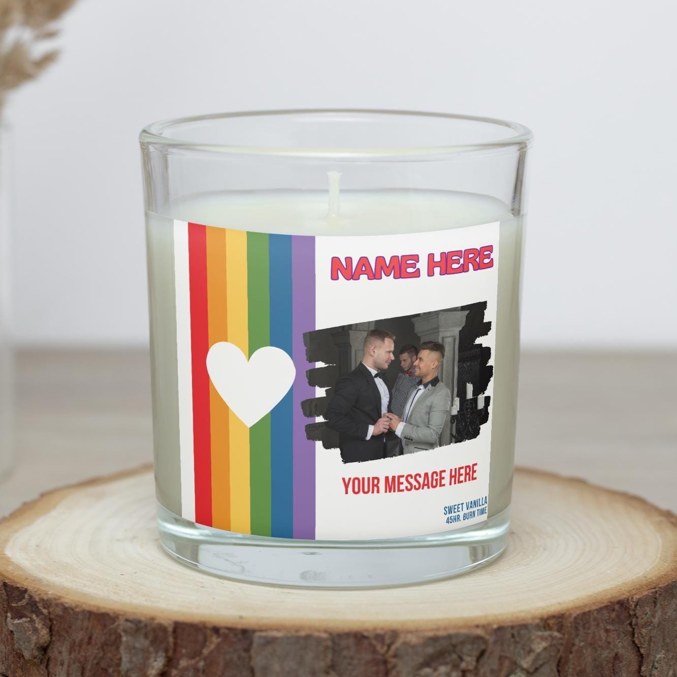 Gay Photo Upload Personalised Candle | LGBTQ Gifts | Gay Photo Gift | Gay Relationship Gift | Gay Memories Gift | Lesbian Photo Message Gift Etsy