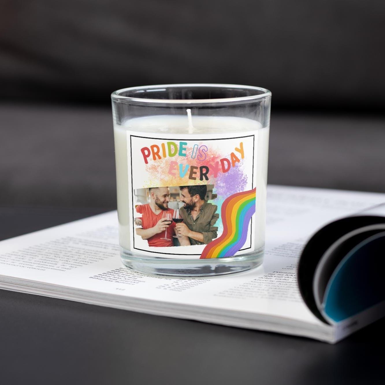 Pride Is Everyday Personalised Photo Candle | LGBTQ Gifts | Gay Photo Gifts | Pride Photo Gift | Gay Photo Gift | Celebrate Pride Photo Gift Etsy