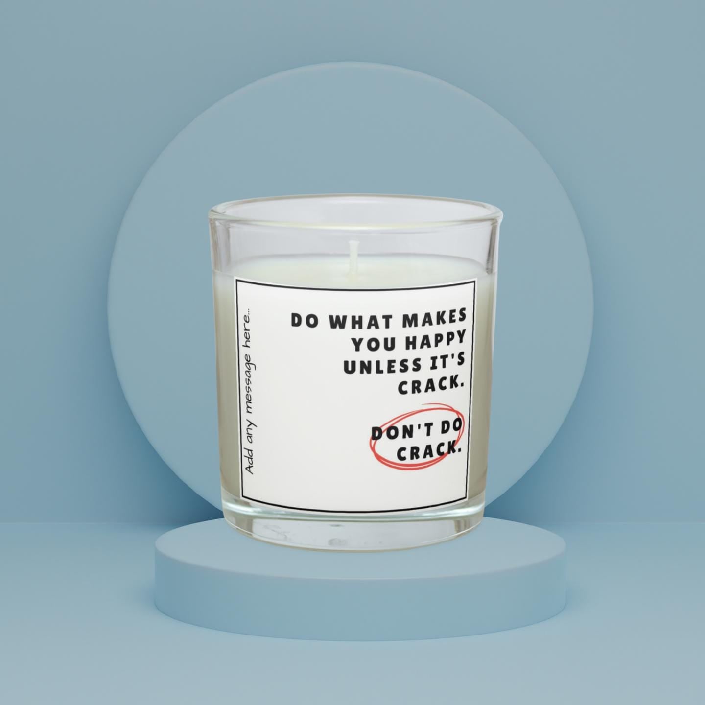 Don't Do Crack Personalised Candle | Funny Crackhead Joke | Novelty Adult Gift | Custom Message Funny Candle | Funny Christmas | Joke Candle Etsy
