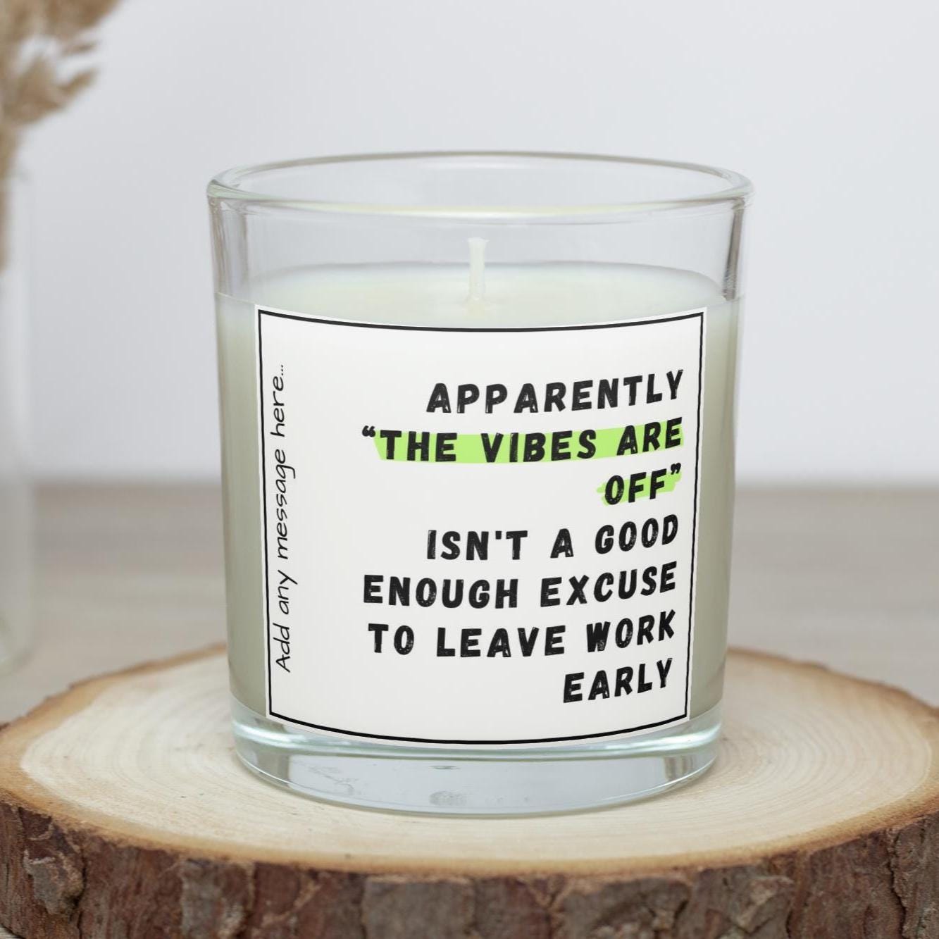 Funny Office Joke Personalised Candle | Funny Work Vibe Gift | Funny Colleague Message Gift | Sarcastic Gift for Boss | Funny Desk Joke Gift Etsy