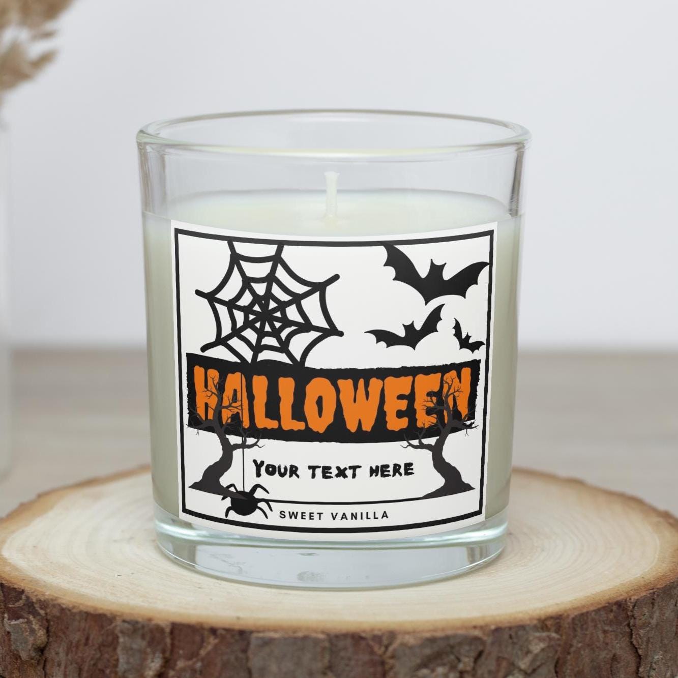 Halloween Personalised Candle | Halloween Decoration | Trick or Treat | Halloween Party | Personalised Halloween Message Candle | Halloween Etsy