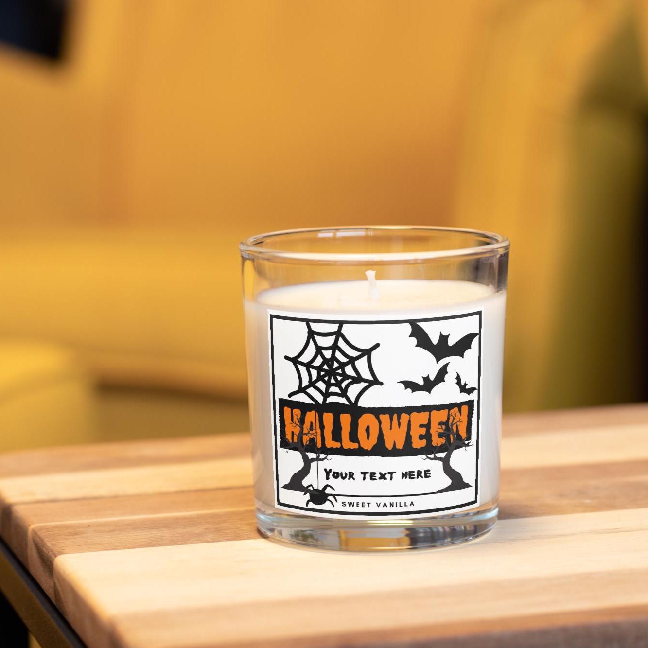 Halloween Personalised Candle | Halloween Decoration | Trick or Treat | Halloween Party | Personalised Halloween Message Candle | Halloween Etsy