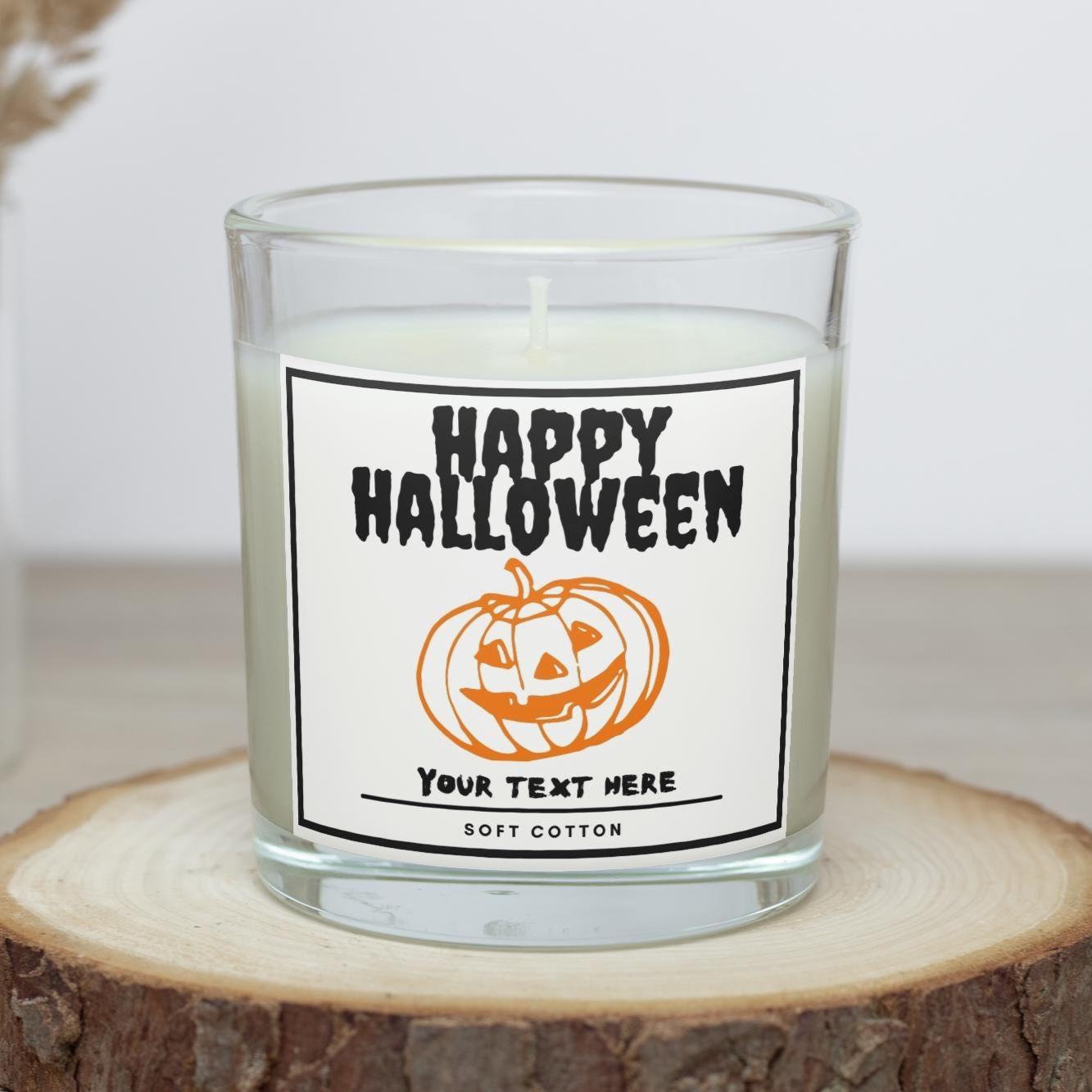 Halloween Pumpkin Personalised Candle | Halloween Decoration | Trick or Treat | Halloween Party | Halloween Decorations | Pumpkin Message Etsy