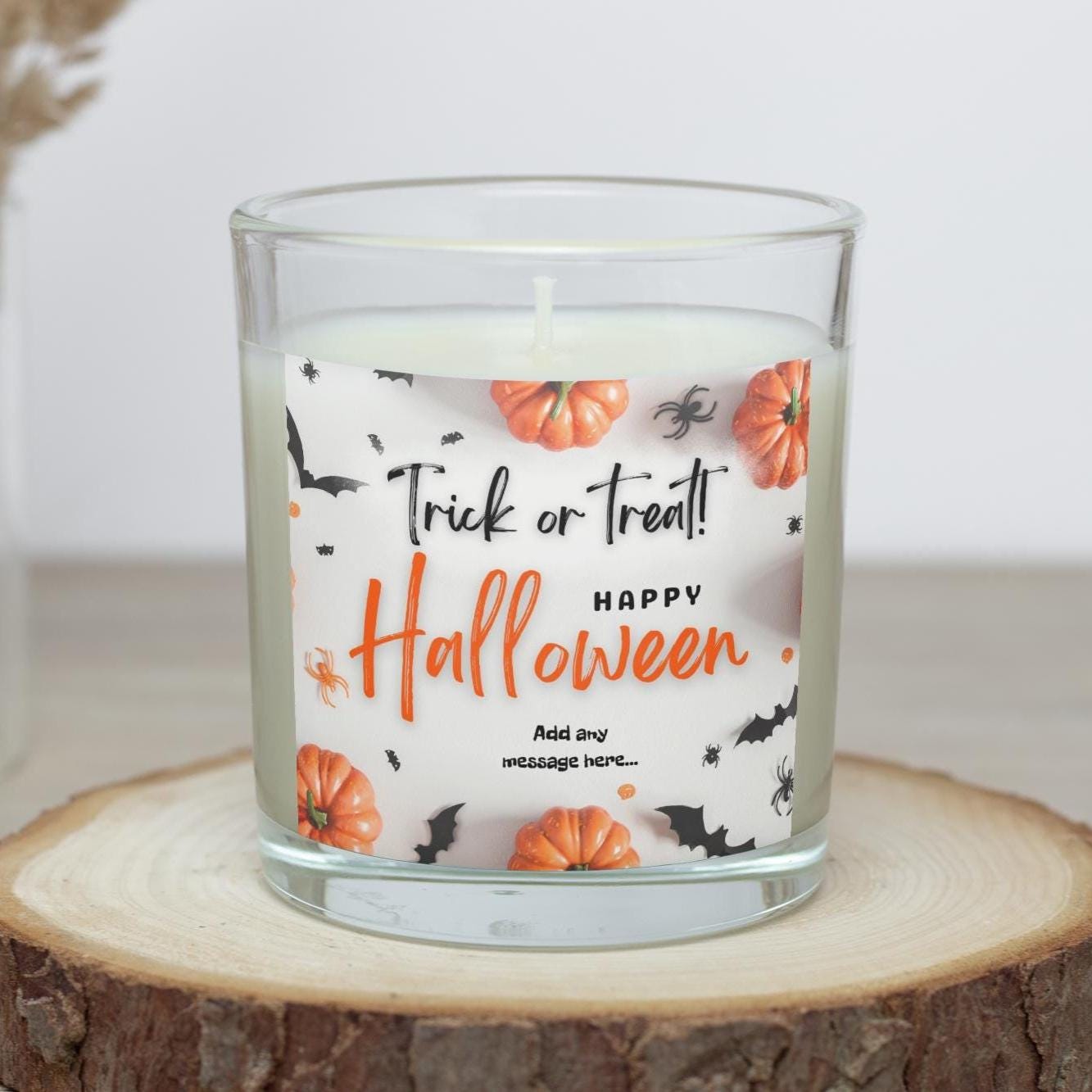 Trick or Treat Halloween Personalised Candle | Trick or Treat | Halloween Gifts | Halloween Party | Trick Or Treat Party | Happy Halloween Etsy