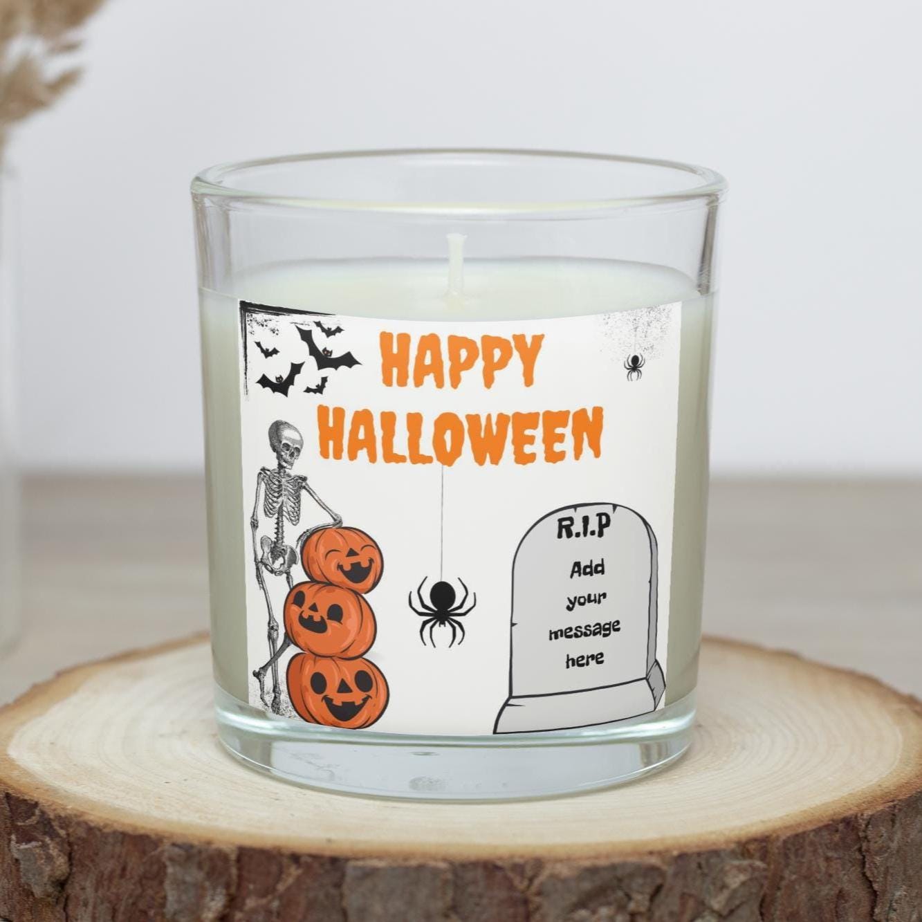Halloween Tombstone Personalised Candle | Halloween Decoration | Trick or Treat | Personalised Halloween Gifts | Custom Halloween Message Etsy