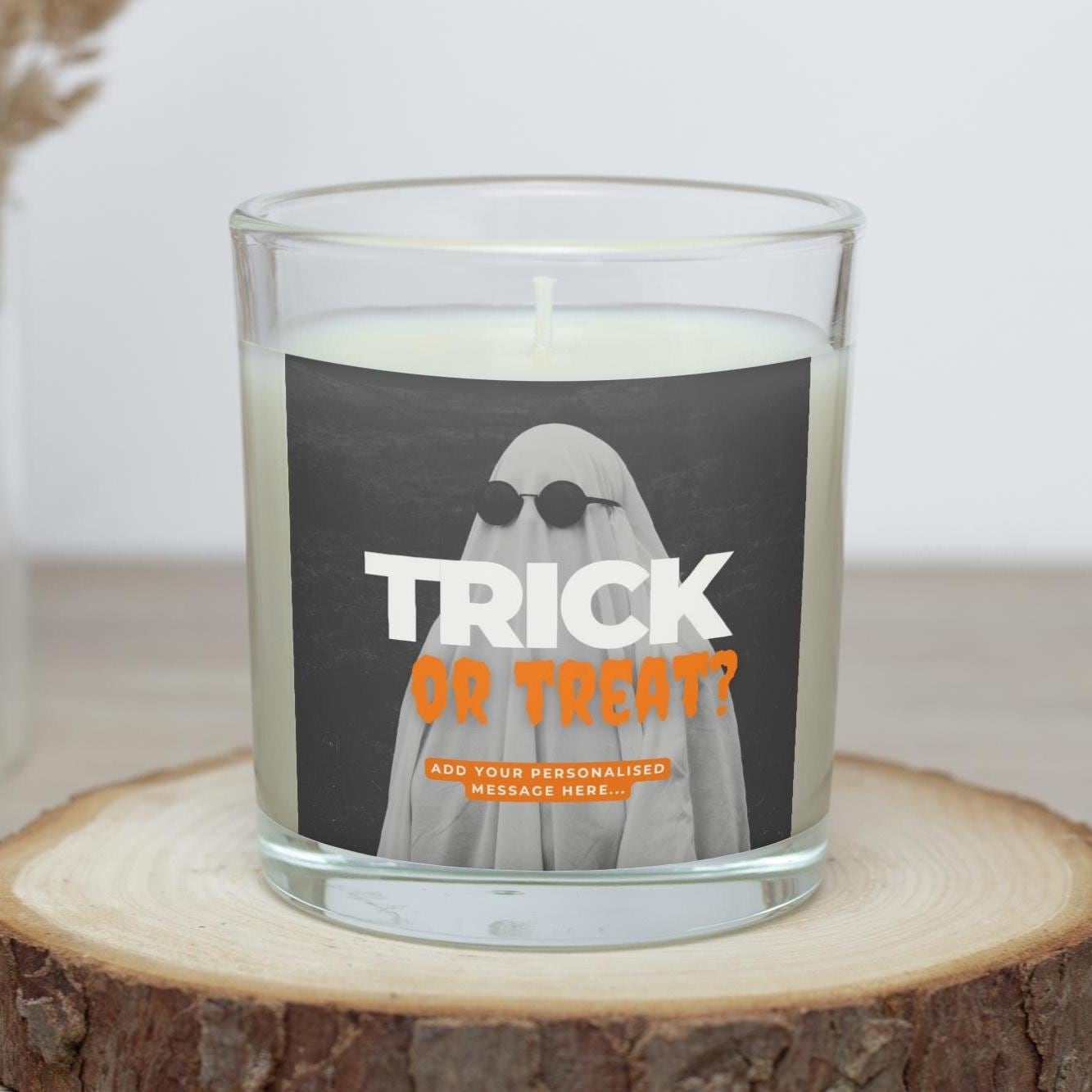 Trick or Treat Personalised Candle | Halloween Message Candle | Trick or Treat Custom Message | Halloween Decorations | Personalised Candle Etsy