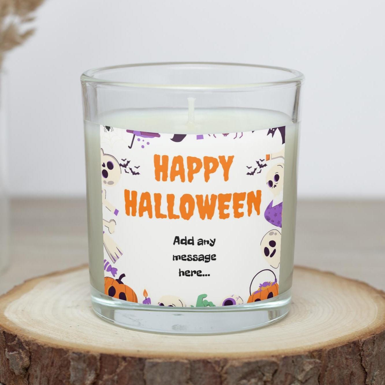 Happy Halloween Personalised Candle | Halloween Decoration | Trick or Treat | Halloween Party Decorations | Halloween Home Decor | Halloween Etsy